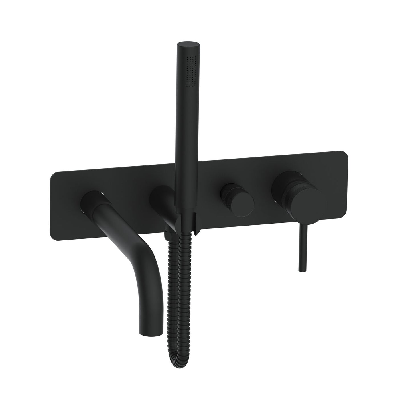 Wall Mounted Bath Shower Mixer & Handset Matte Black