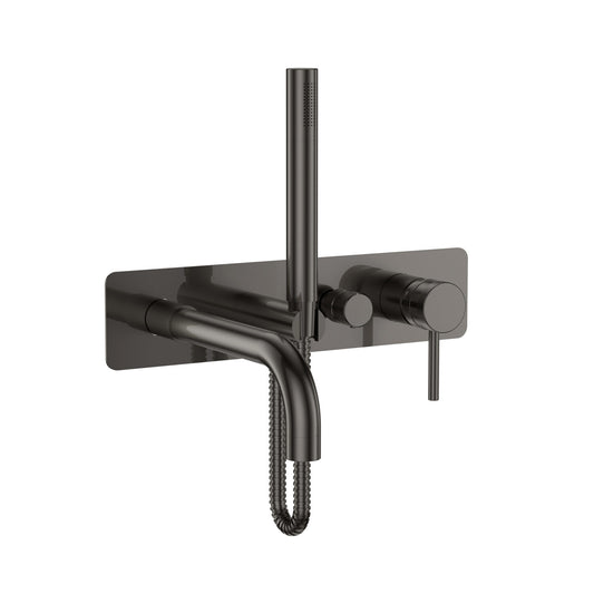 Wall Mounted Bath Shower Mixer & Handset Gunmetal