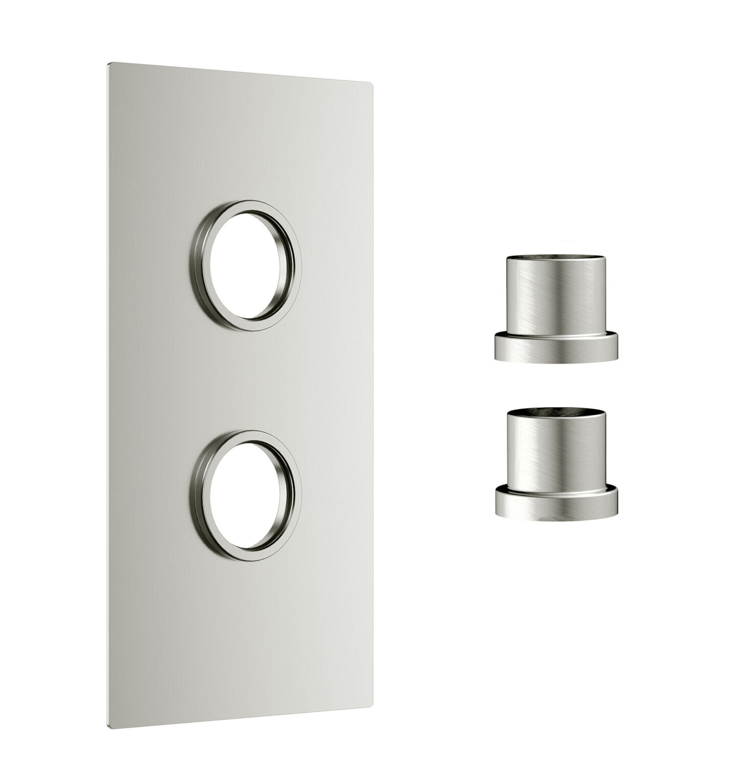 Concealed Plate with Sleeve Brushed Nickel ( 2 Outlets)
