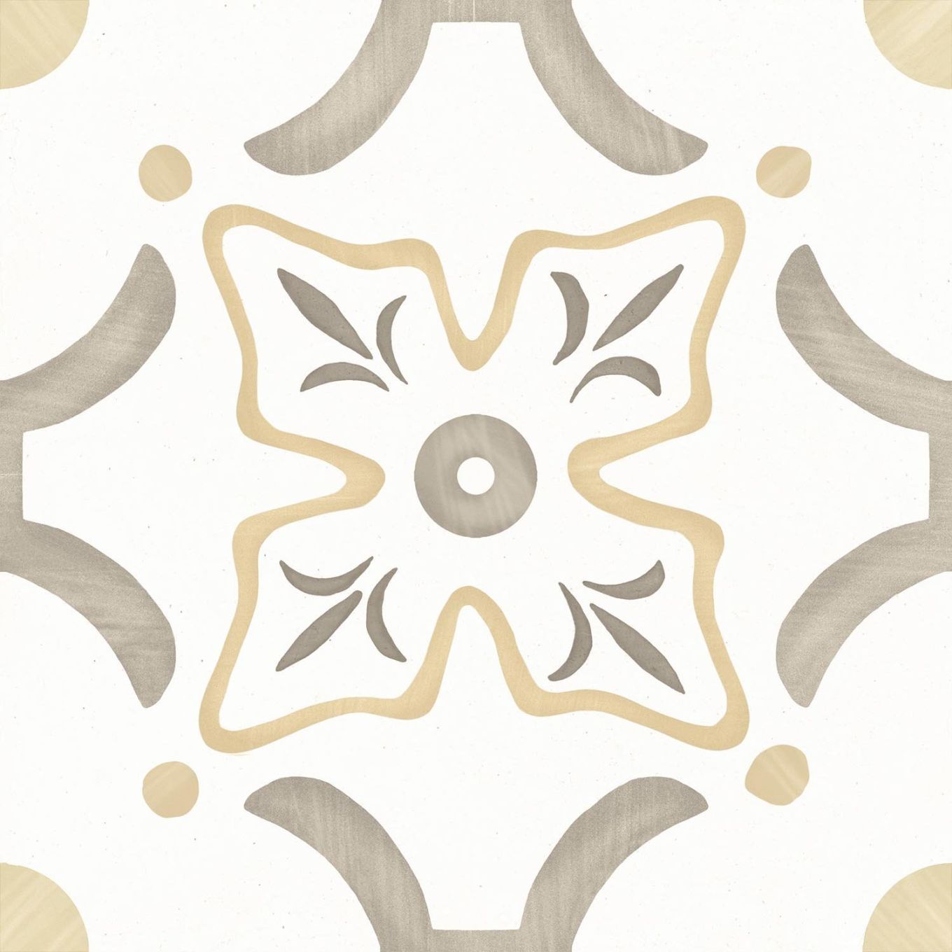 Lira Yellow Flower Matt Porcelain Tile 223x223mm