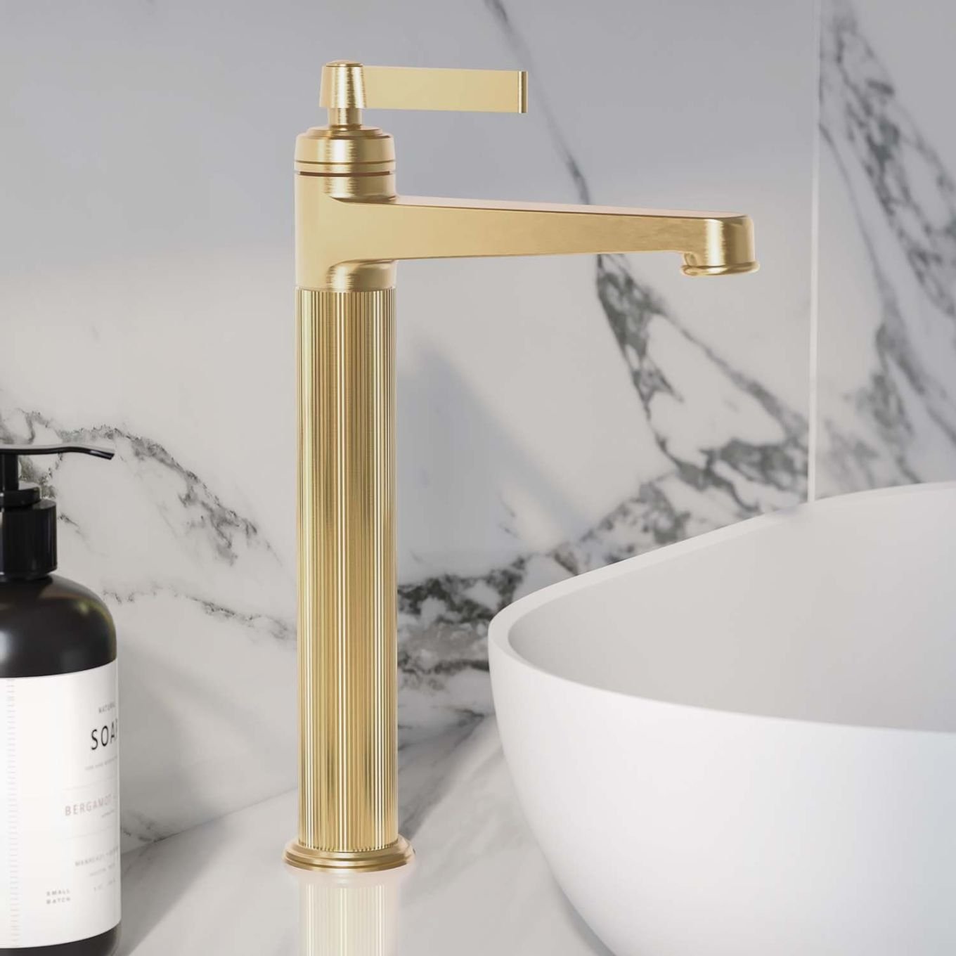 Downton Brushed Gold Tall Basin Mono Tap