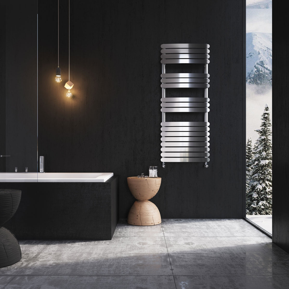 Eventon Chrome Heated Towel Rail 1200x500mm