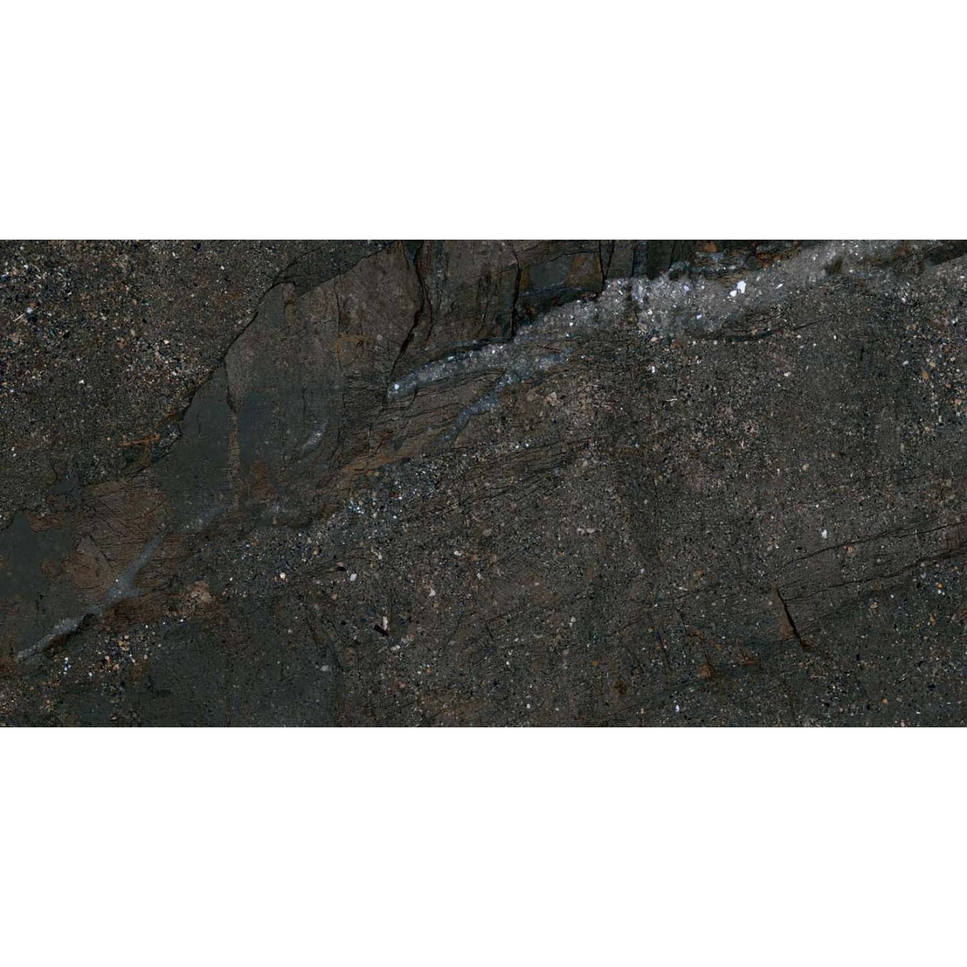 Zoltan Black Stone Effect Gloss Porcelain Tile 600x1200mm