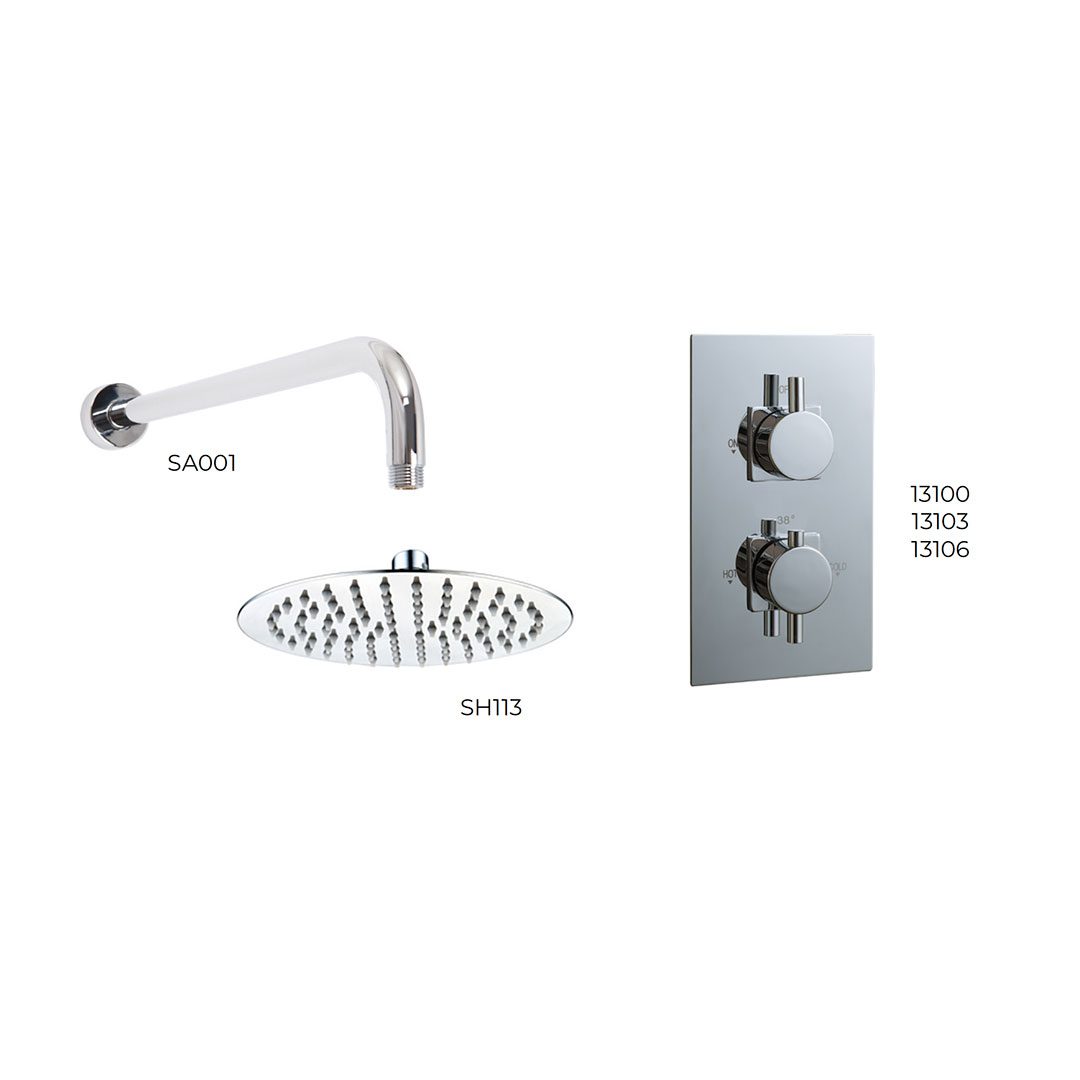 Elegant Haven Oban Chrome Concealed Round Shower Pack 1