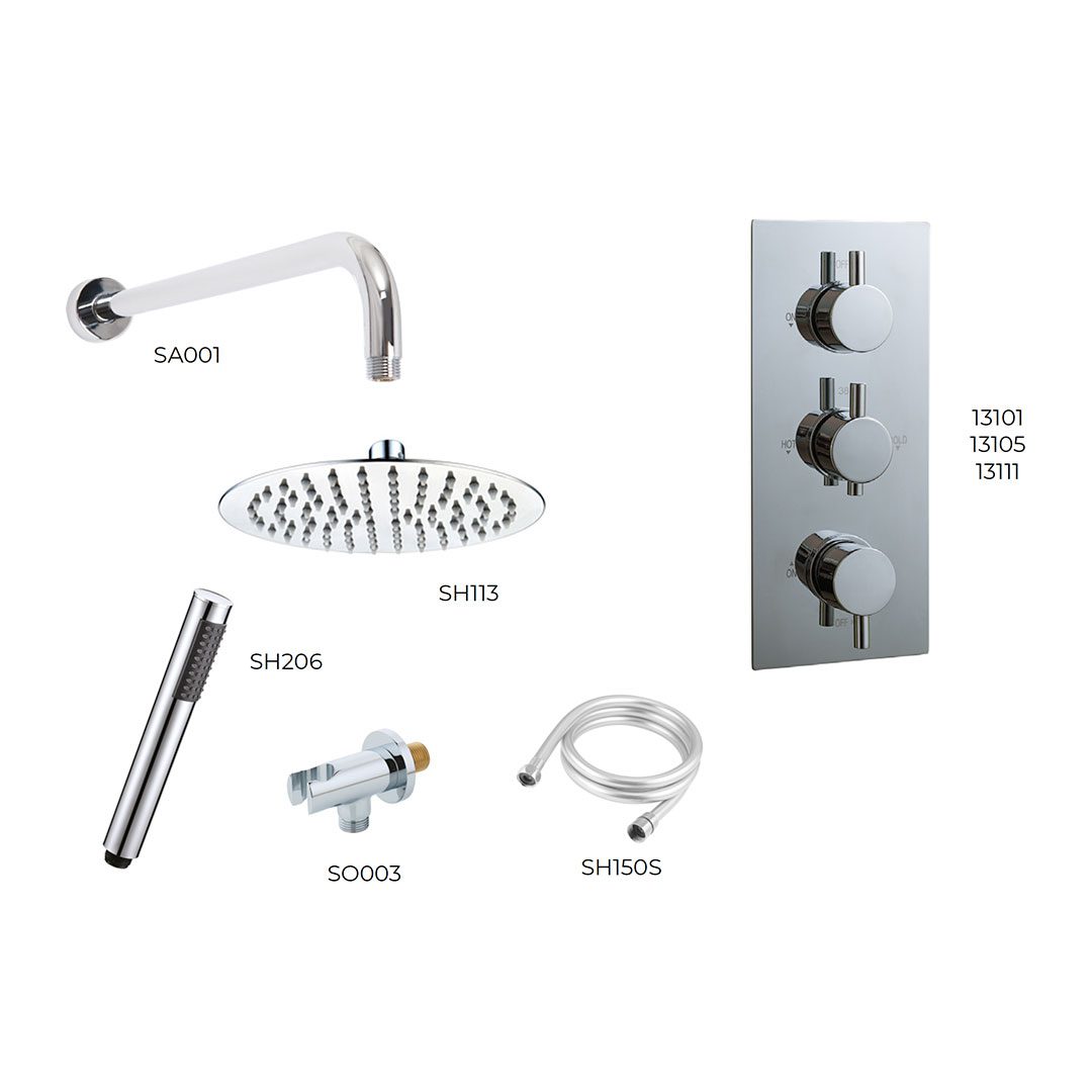 Elegant Haven Oban Chrome Concealed Round Shower Pack 2