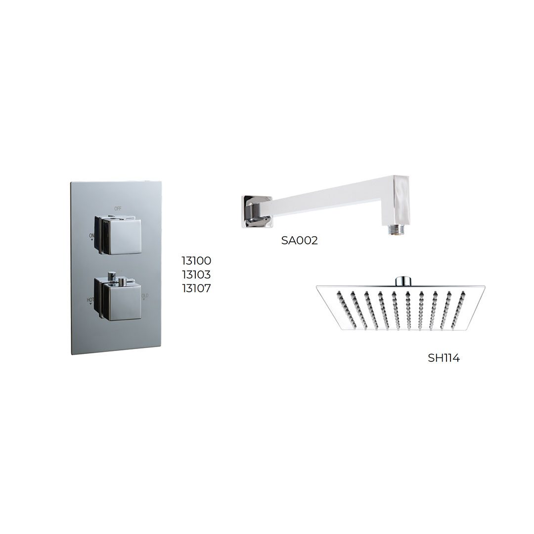 Elegant Haven Oban Chrome Concealed Square Shower Pack 1