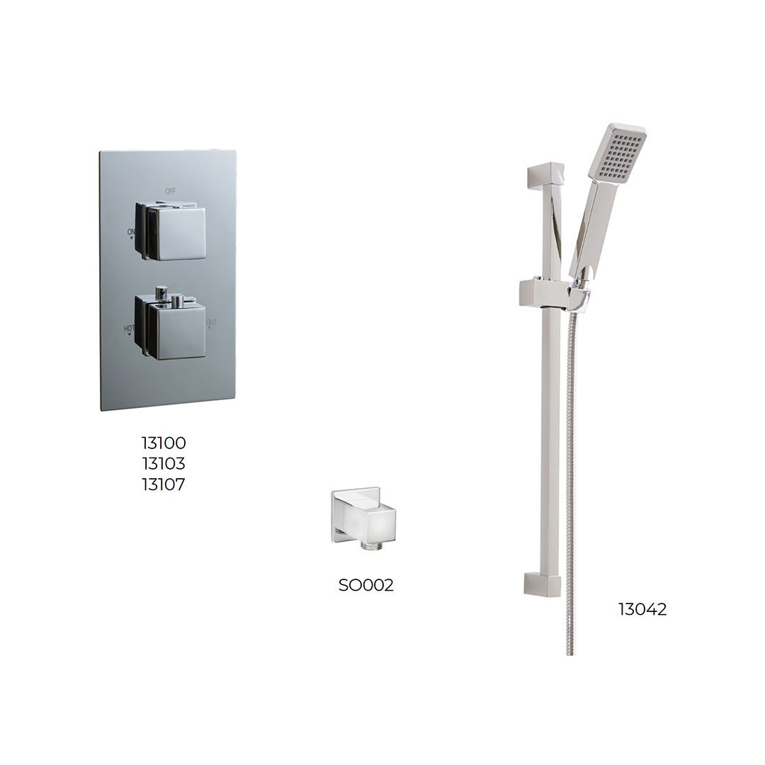 Elegant Haven Oban Chrome Concealed Square Shower Pack 4