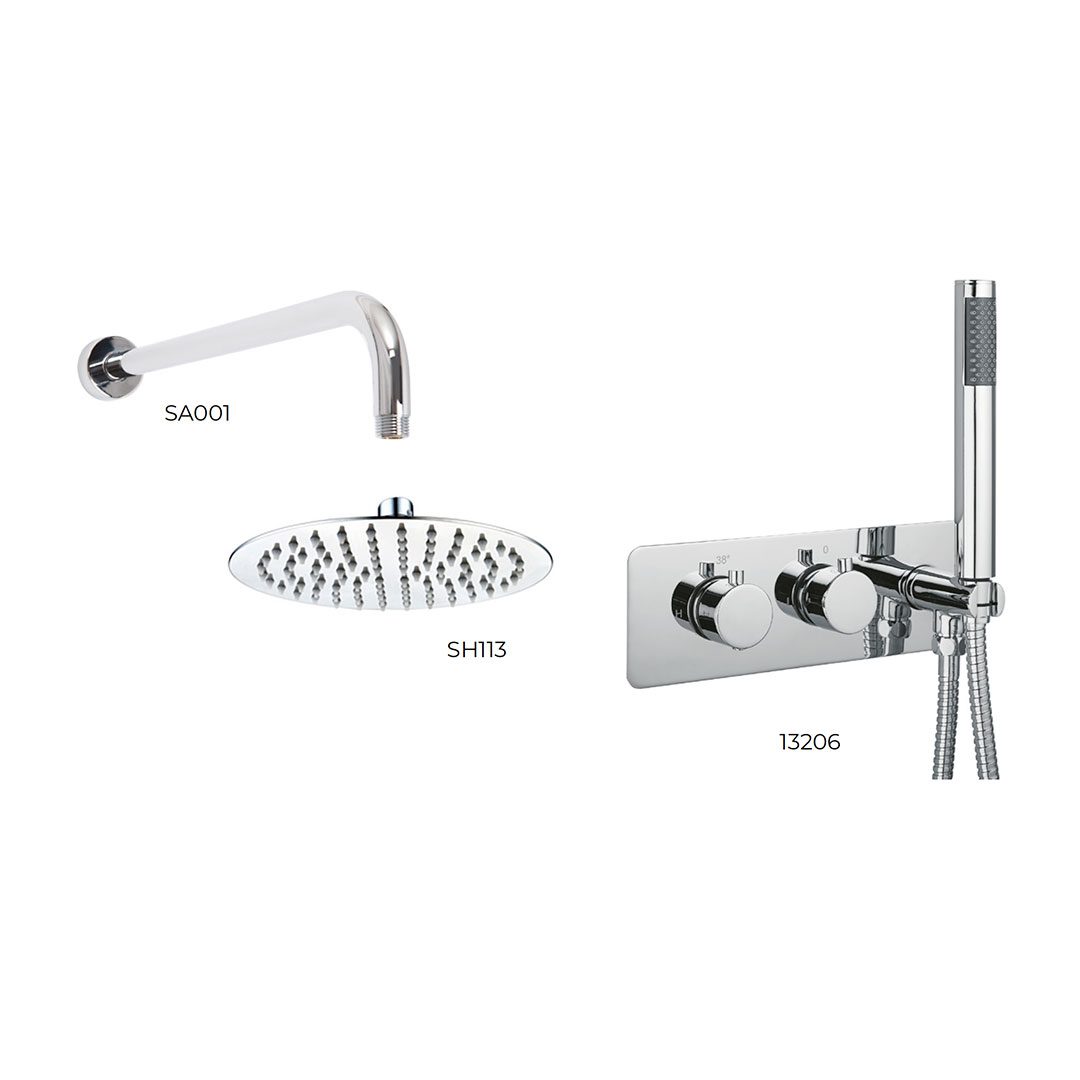 Elegant Haven Oban Horizontal Chrome Concealed Shower Pack 4