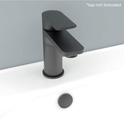 Plastic basin overflow cover in matt black