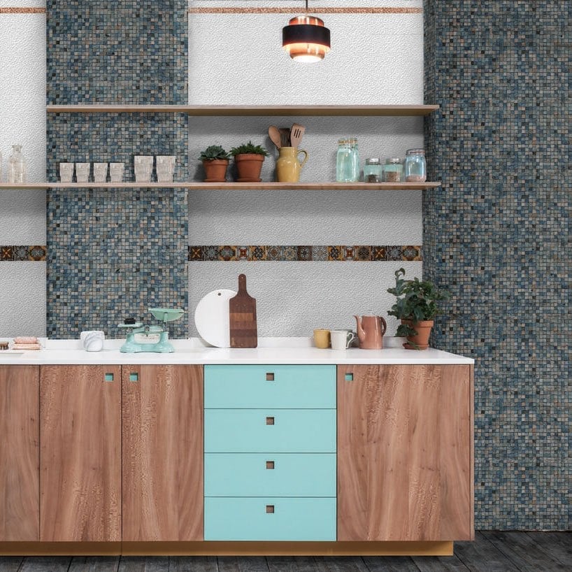 Alesso Blue Gloss Ceramic Tile 900x300mm