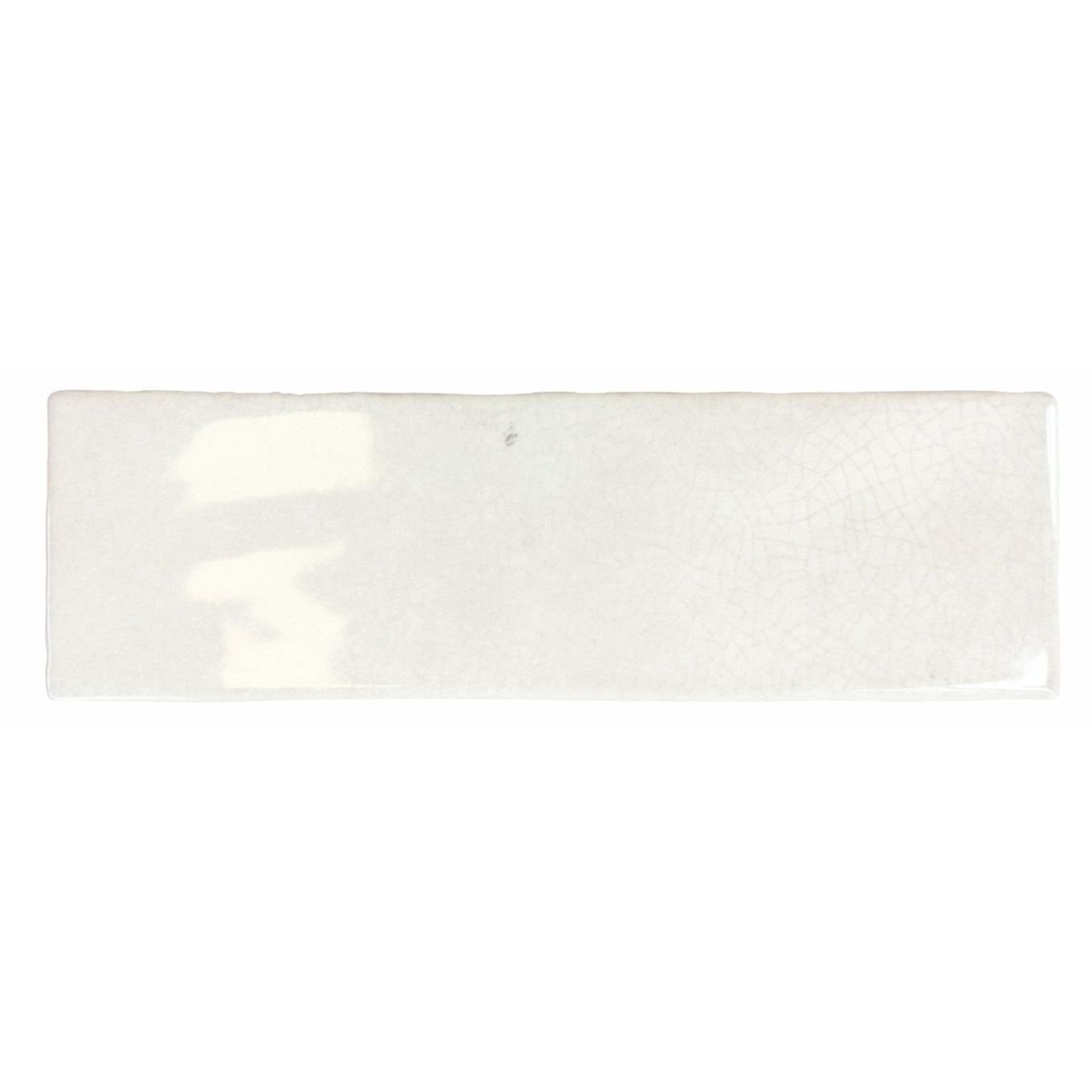 Borneo White Crackle Gloss Brick Tile 65x200mm