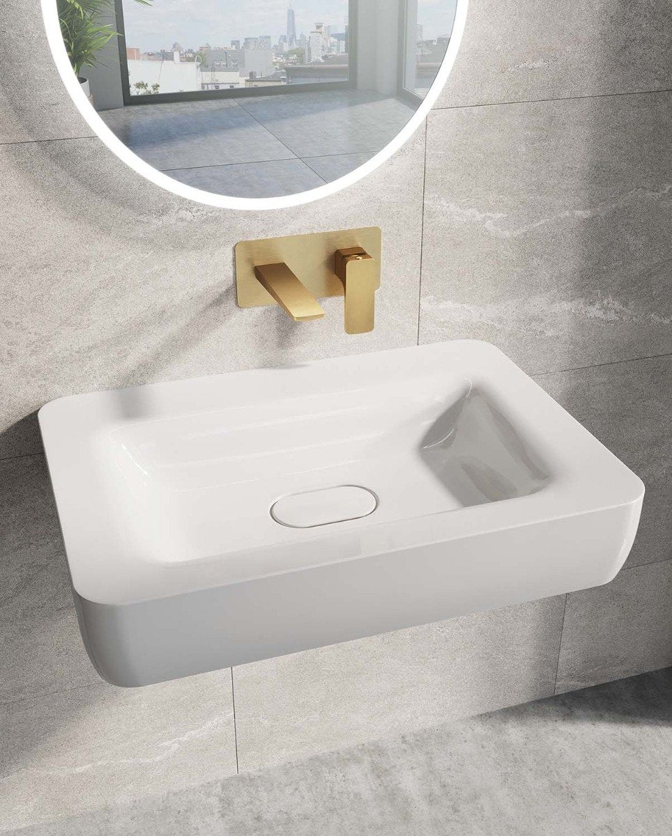 Zena Brushed Gold Wall Mounted Basin Mixer Tap