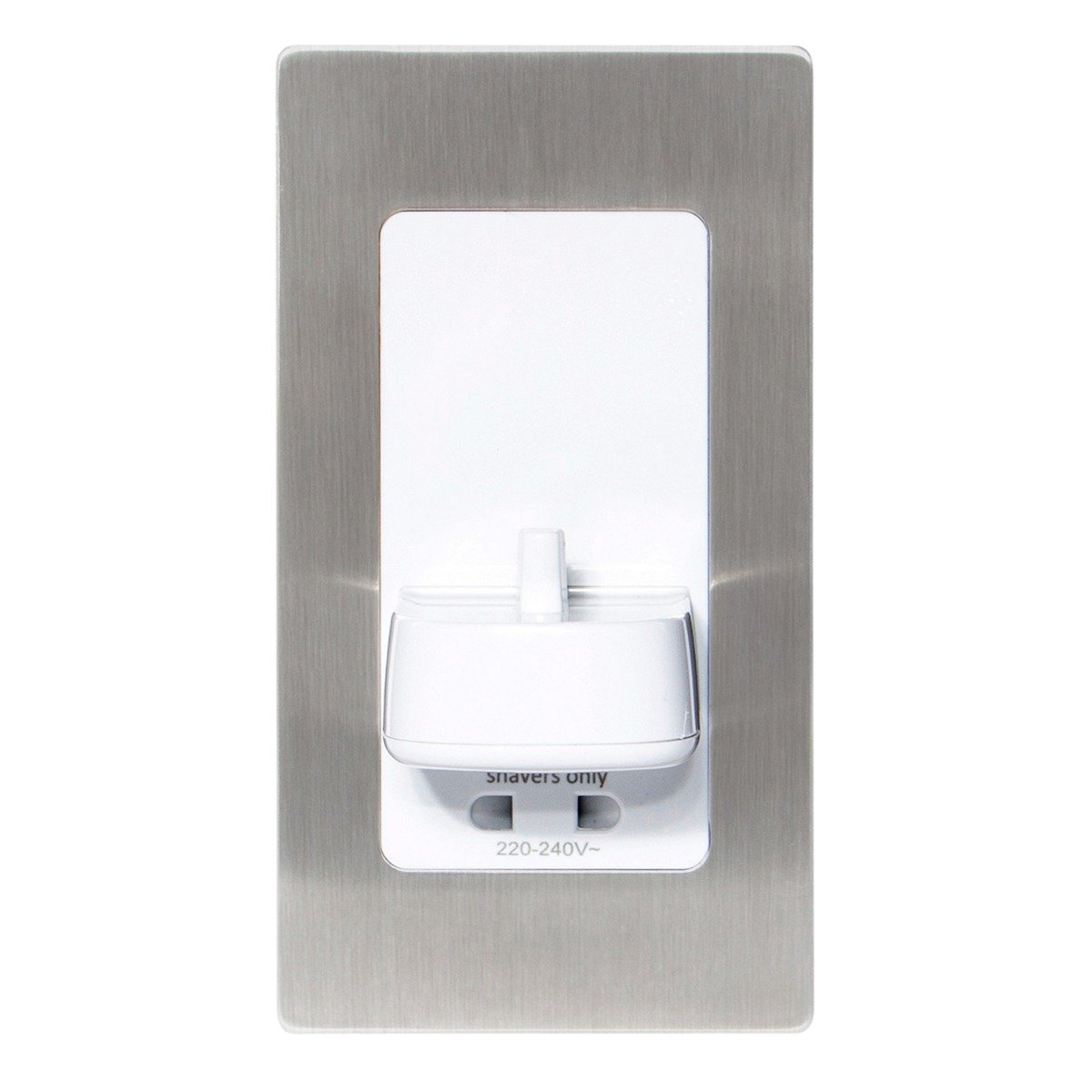 Proofvision Brushed Steel In-wall Electric Toothbrush Holder with Shaver Socket