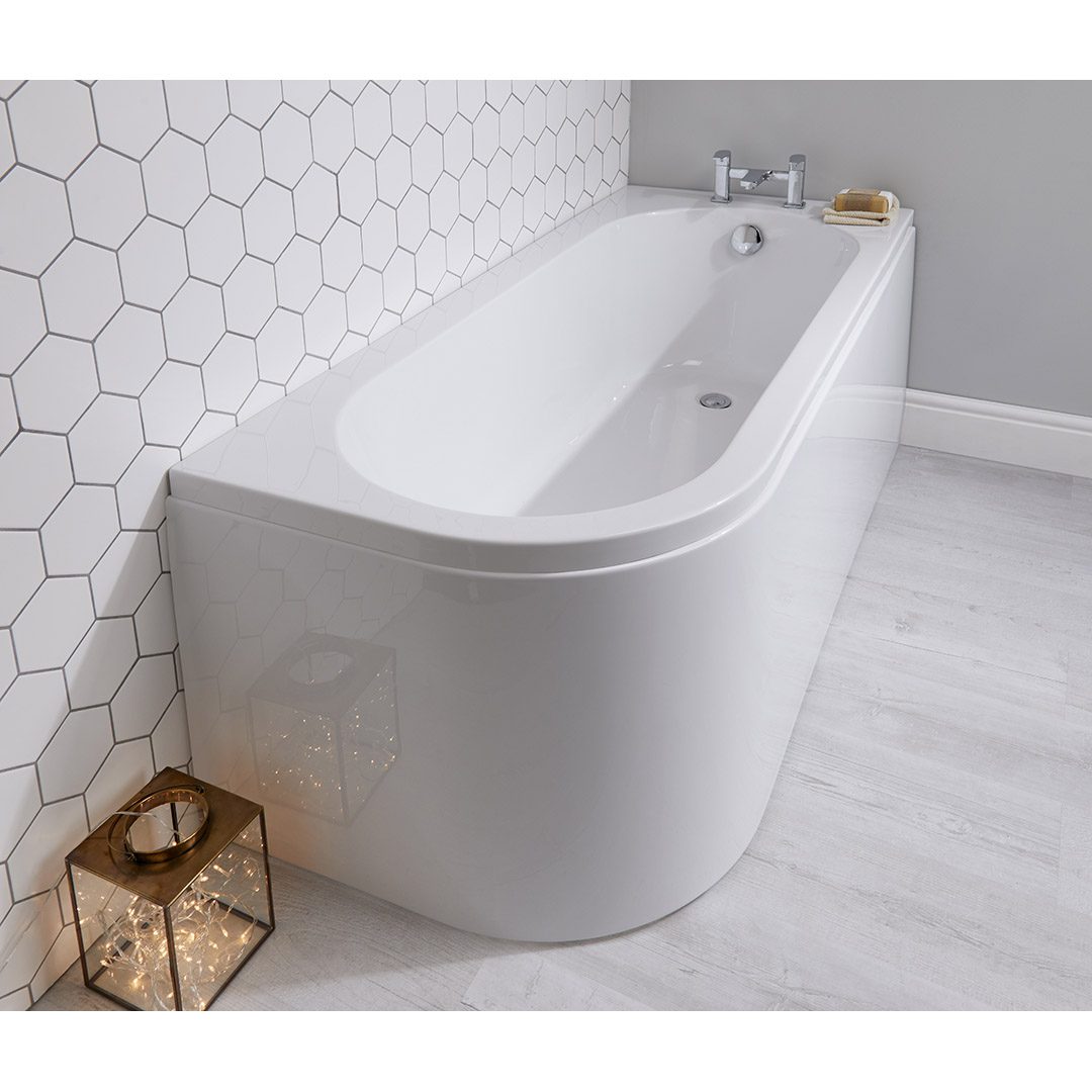 Elegant Haven Oban 1700mm Curved Reversable Single Ended Bath