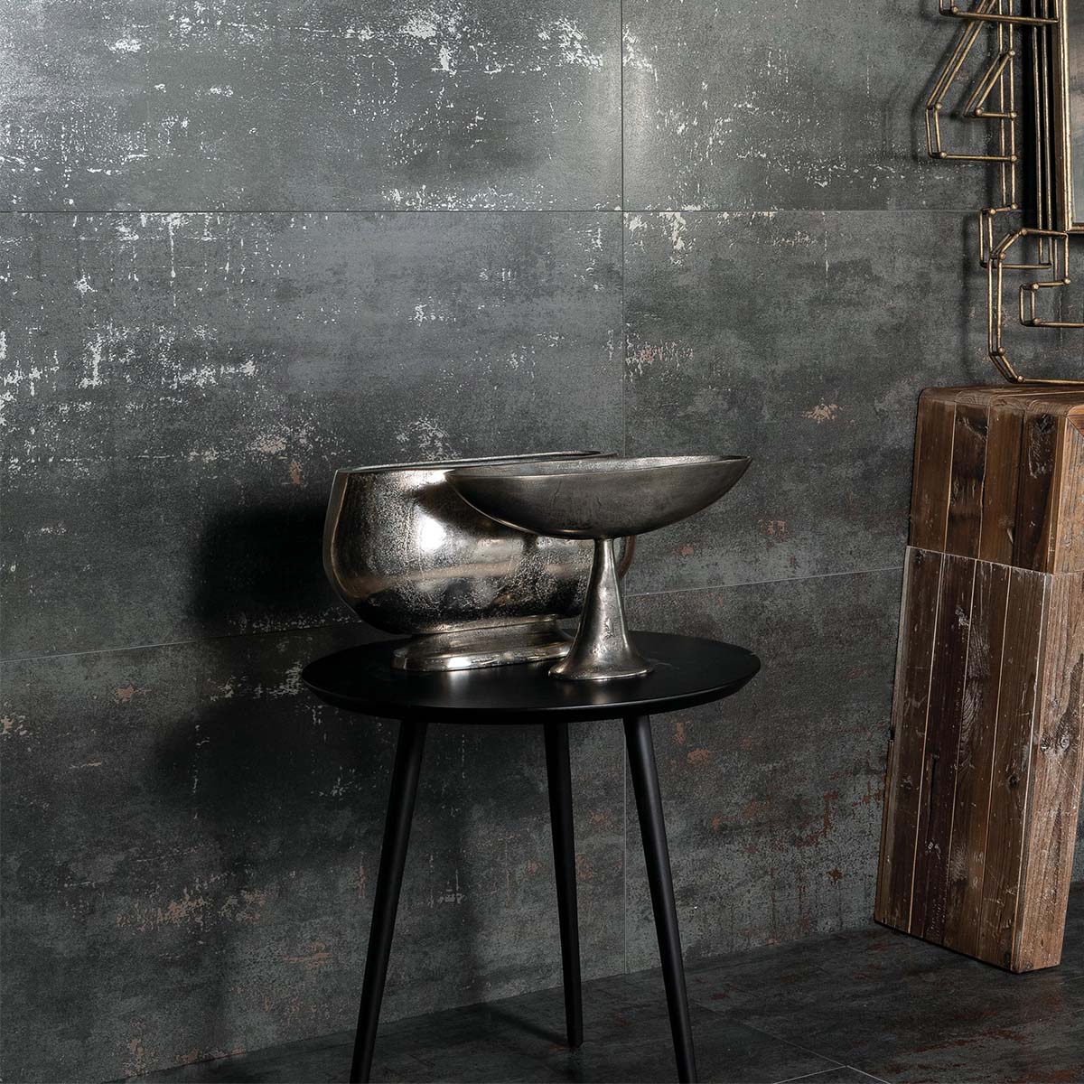 Metallon Titanium Semi-Polished Metallic Porcelain Tile 600x600mm