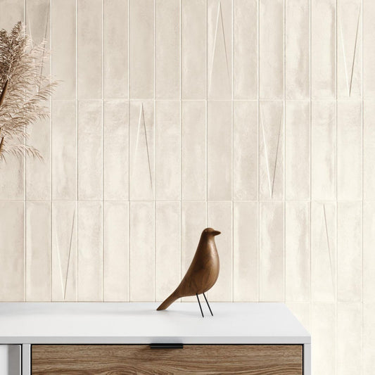 Babylon Sand Gloss Ceramic Decor Brick Tile 246x60mm