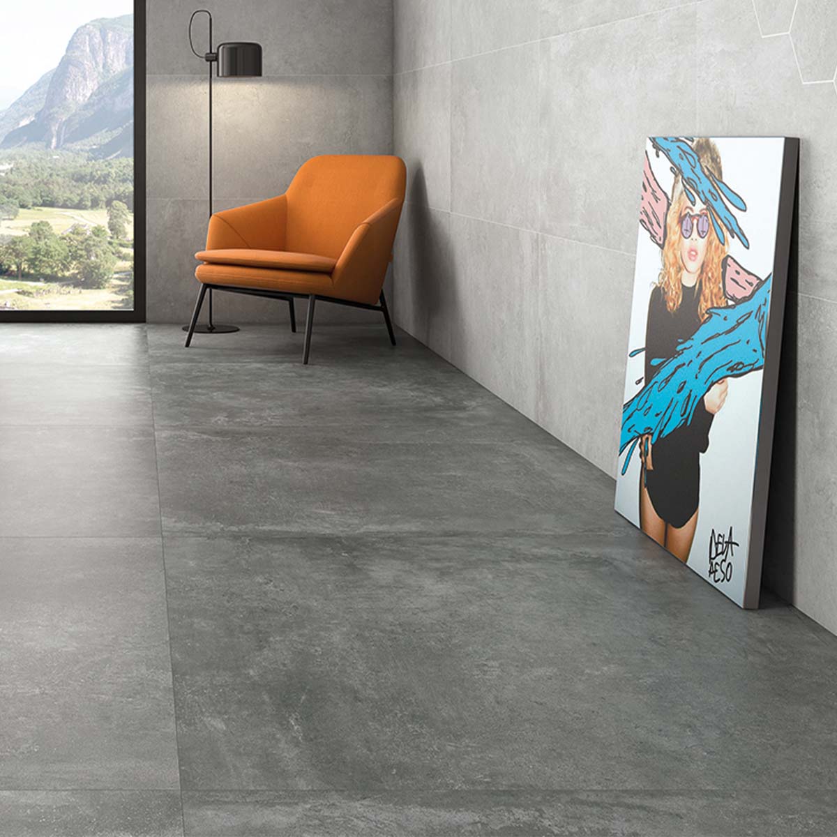Gandi Concrete Marengo Matt Porcelain Tile 600x600mm
