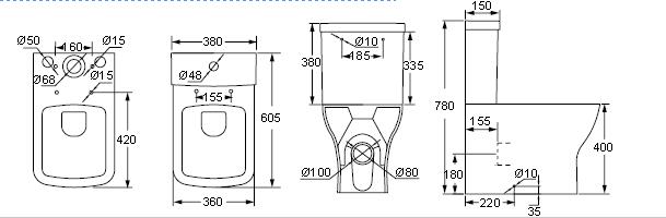 Porto Closed Back Pan & Seat