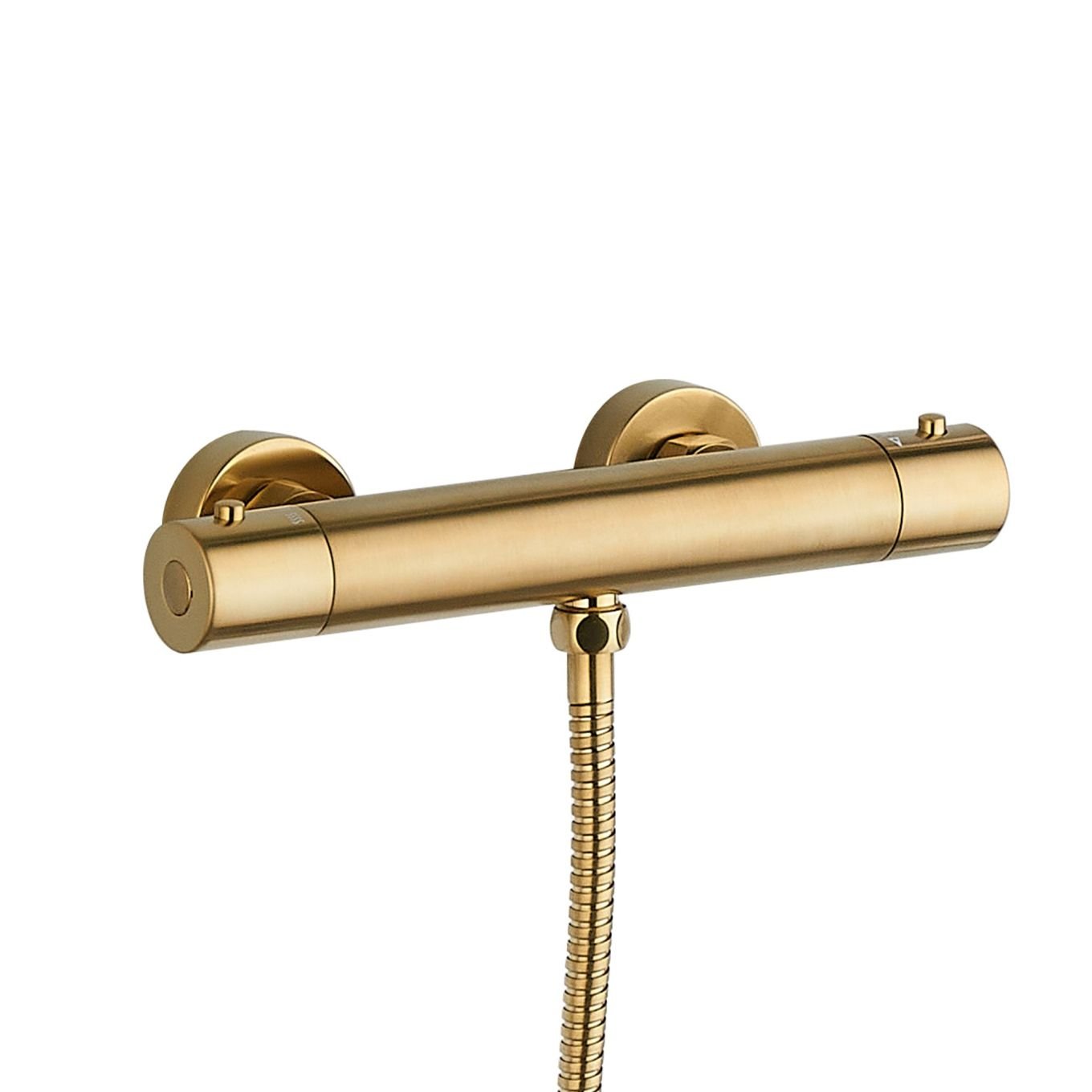 Aden Gold Round Exposed Thermostatic Bar Valve & Slide Rail Shower Kit
