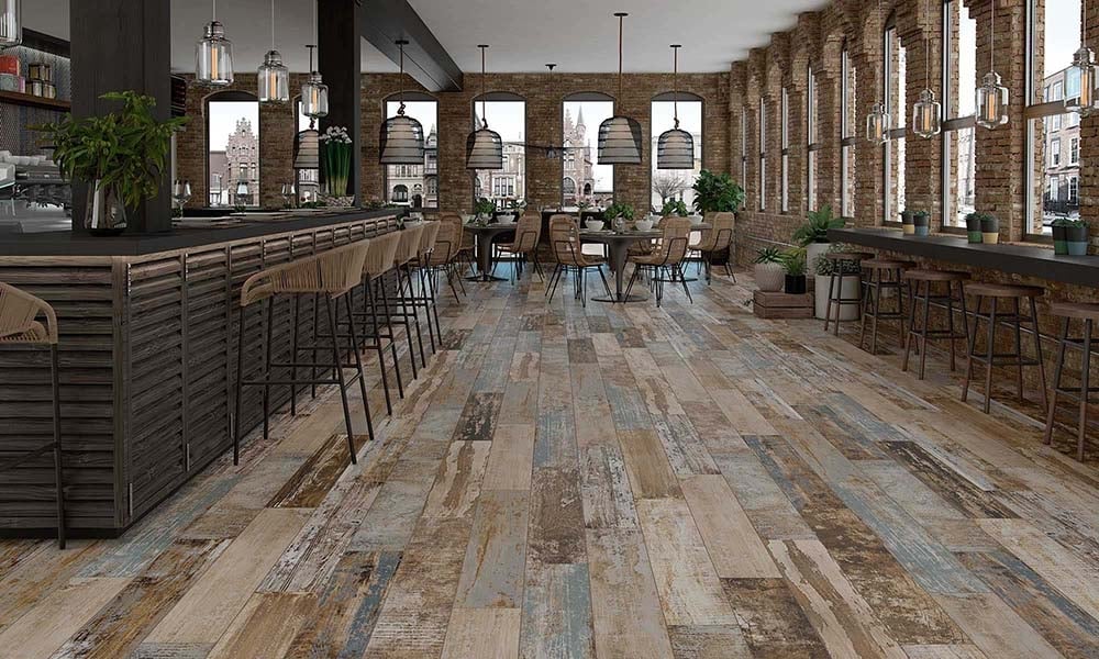Ubank Indigo Wood Effect Matt Porcelain Tile 200x1200mm