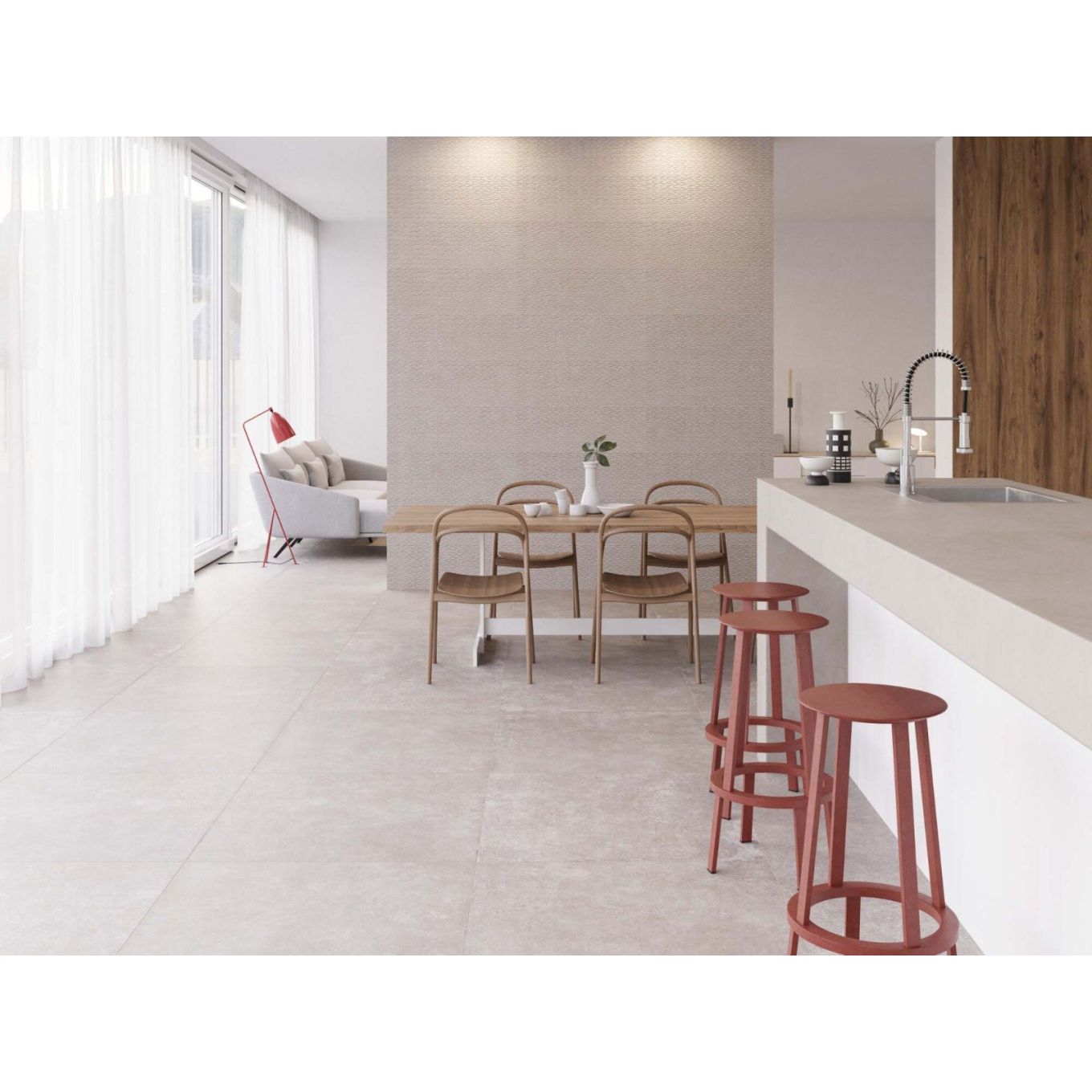 Graffi Beige Matt Porcelain Tile 900x900mm