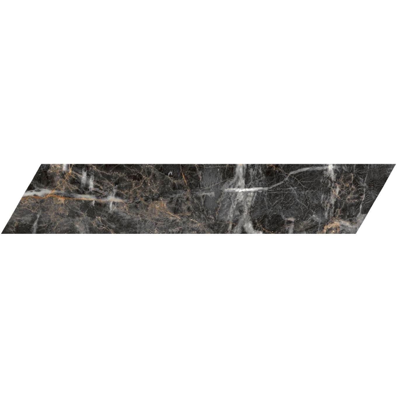 Salerno Black Matt Marble Chevron Tile 80x400mm