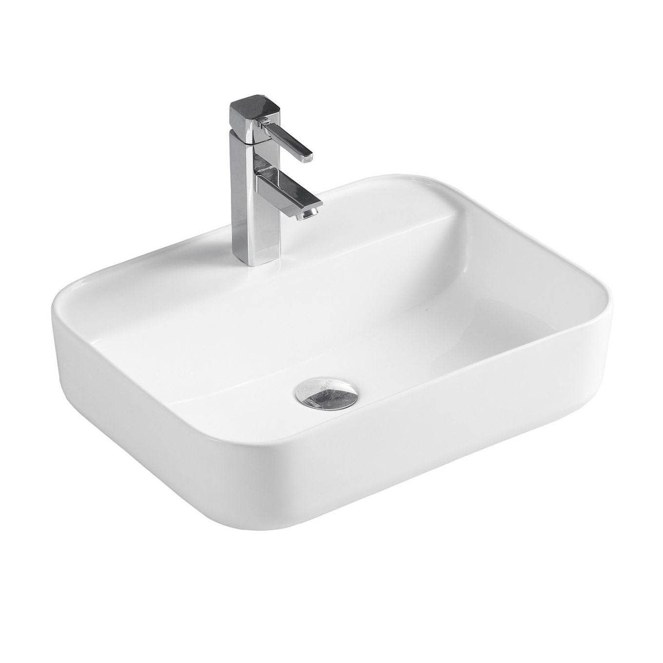Zue White Rectangle Countertop Basin