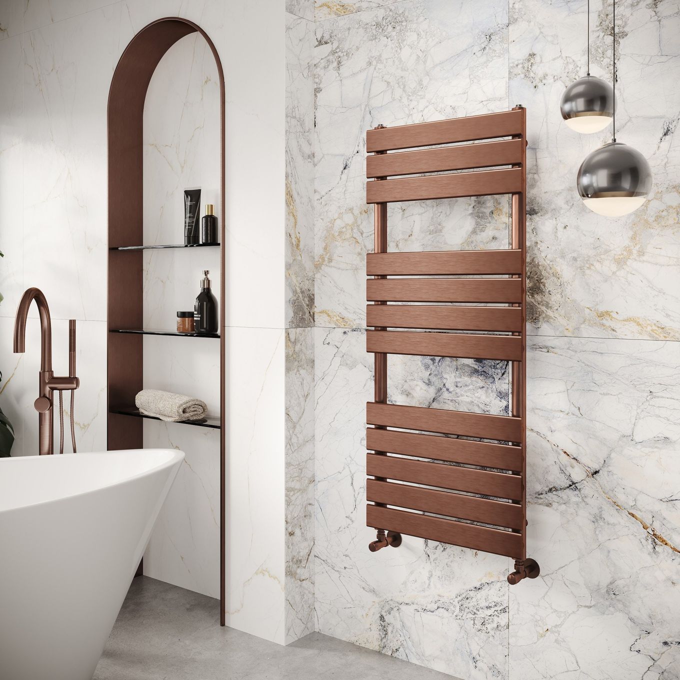 Rosa Brushed Bronze Heated Towel Rail 1200x500mm