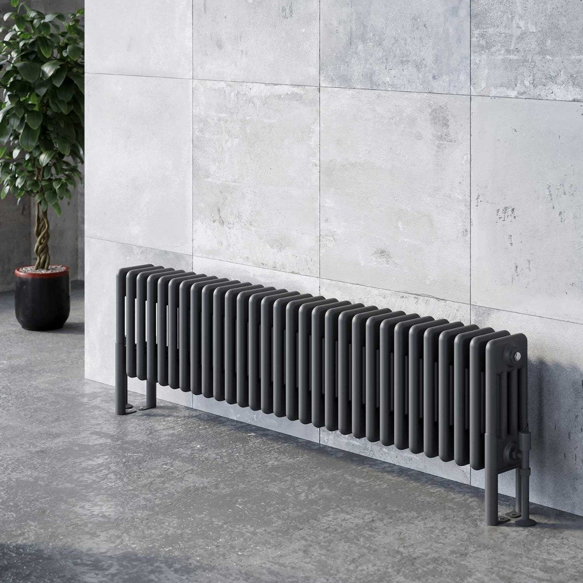 Upton Grey Quadruple Horizontal Column Radiator 300x1370mm
