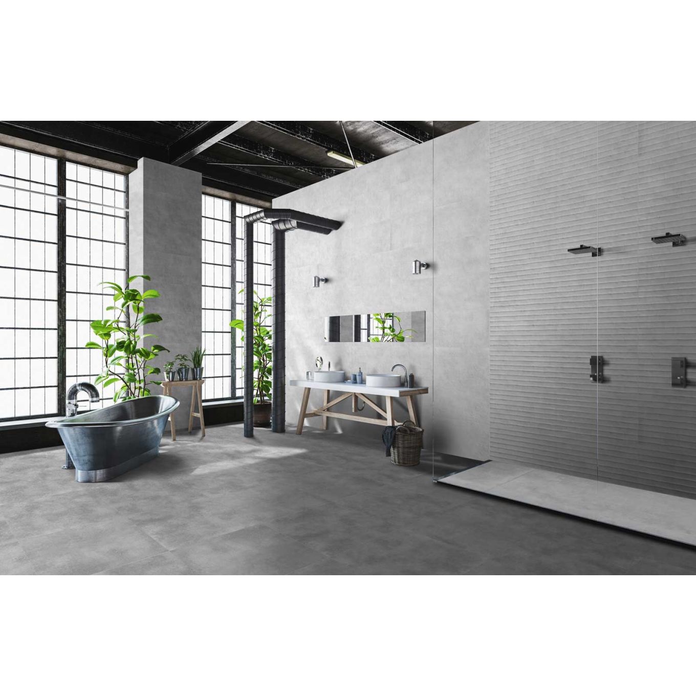 Tempe Wave Gris Ceramic Tile 400x1200mm