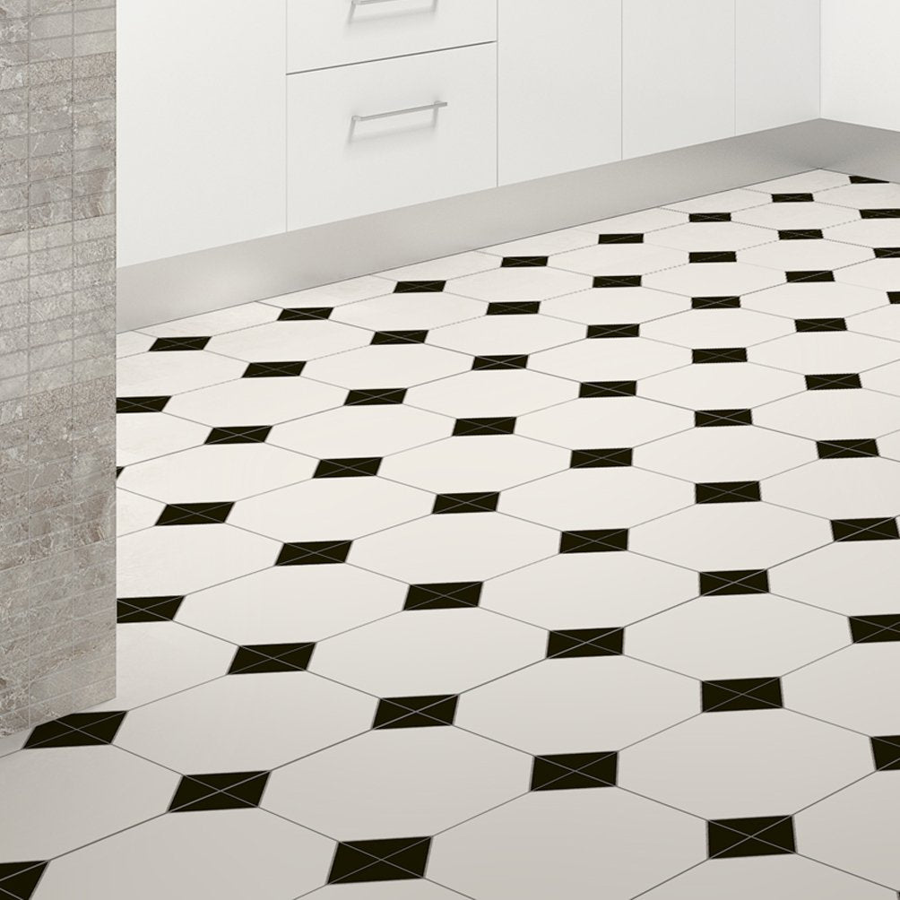 Chesterton Victorian Chequered Ceramic Tile 450x450mm