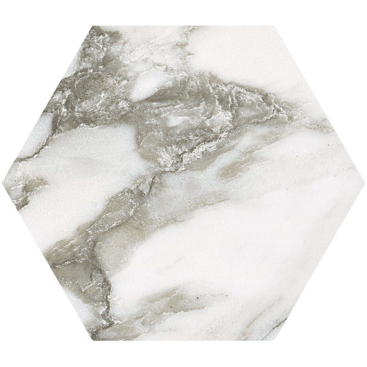 Calcutta Majestic Hexagon Matt Marble Tile 198x228mm