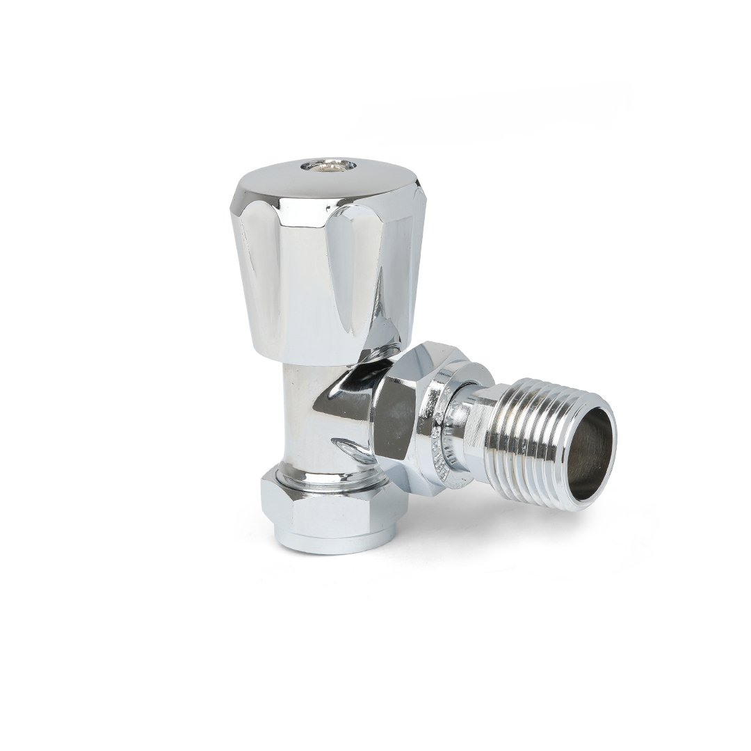 Thermostatic Chrome Angled Pair of Radiator Valves