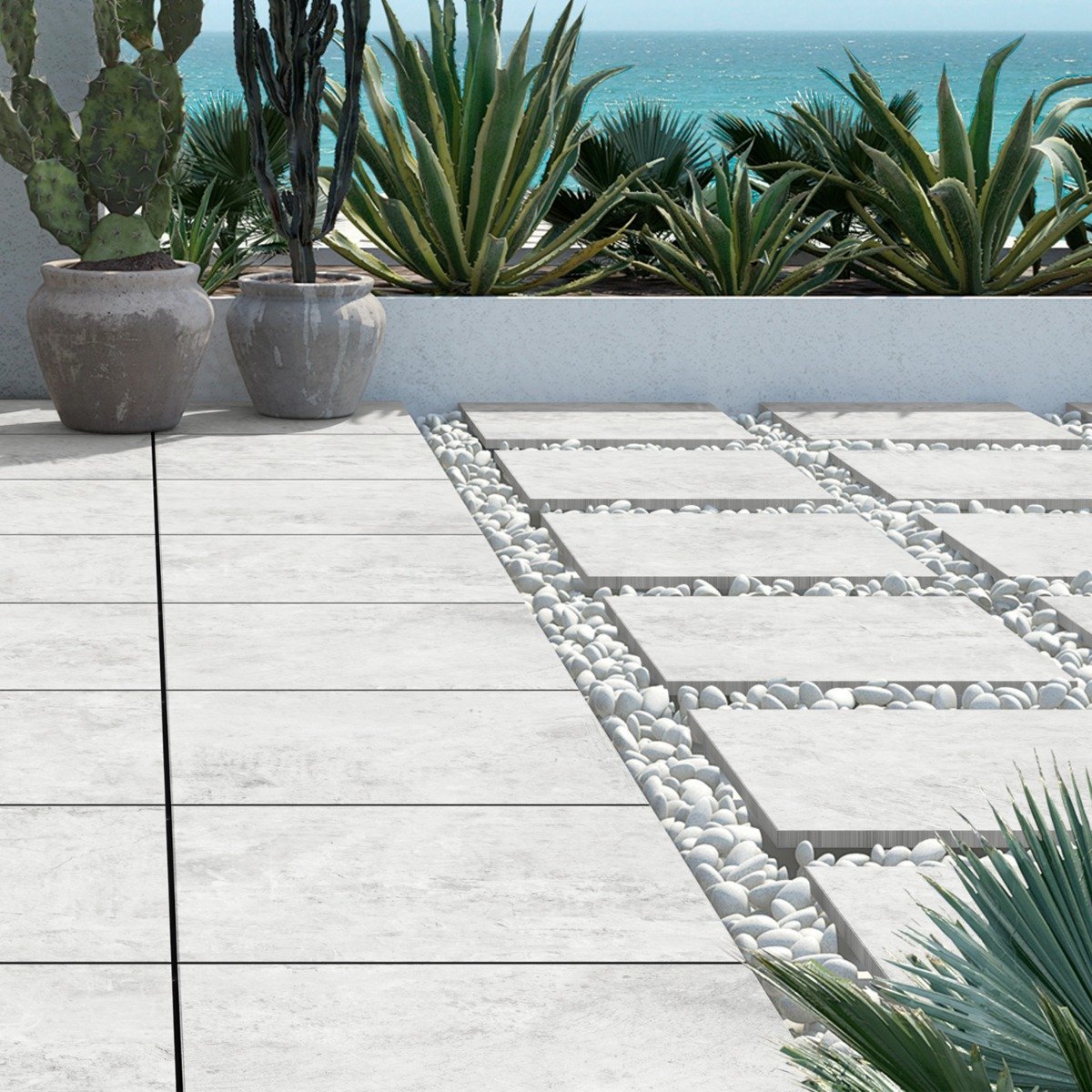 Donovan White Outdoor Porcelain Tile 600x1200mm