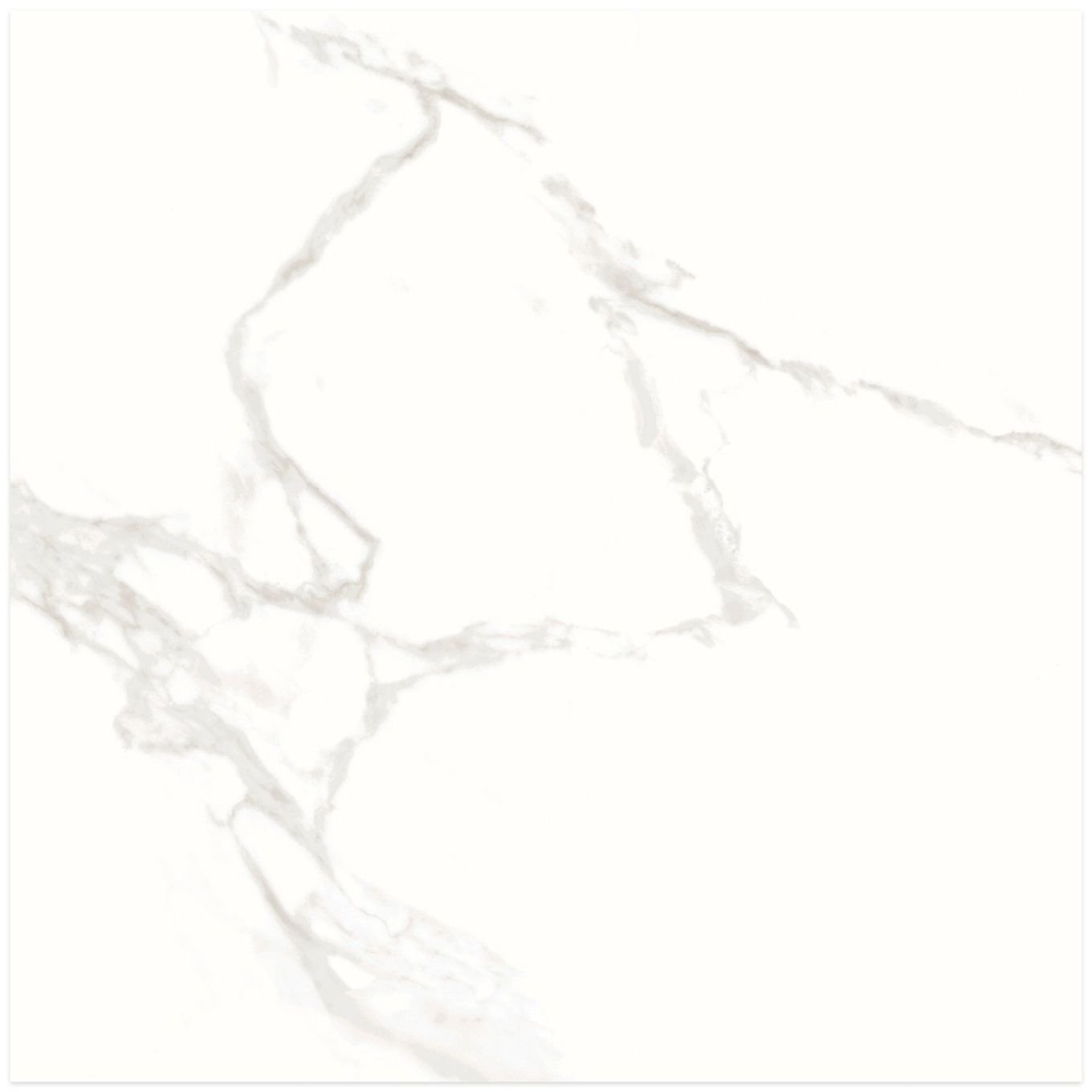 Miramar White Polished Porcelain Tile 600x600mm