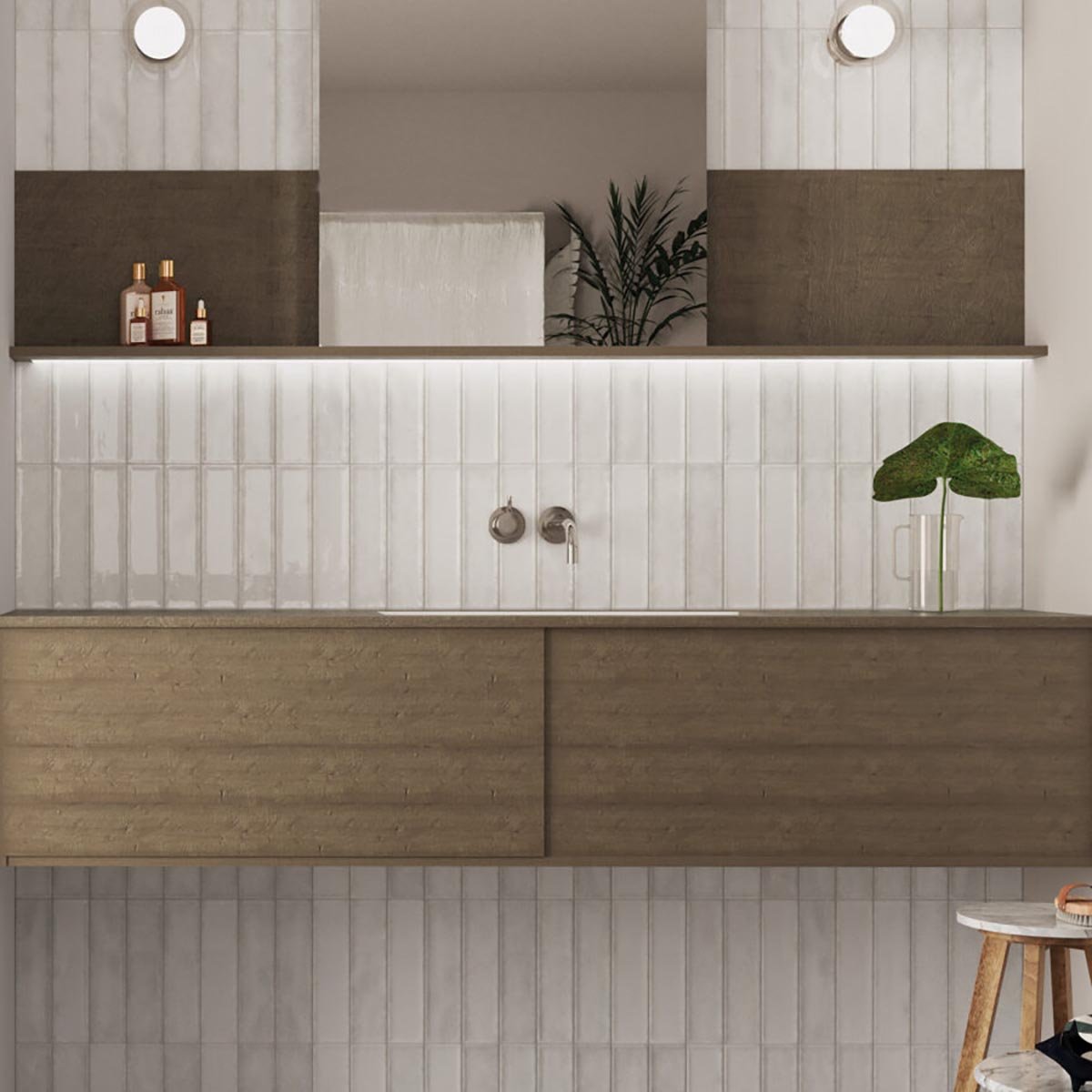 Navajo Blanco Gloss Ceramic Brick Tile 75x300mm