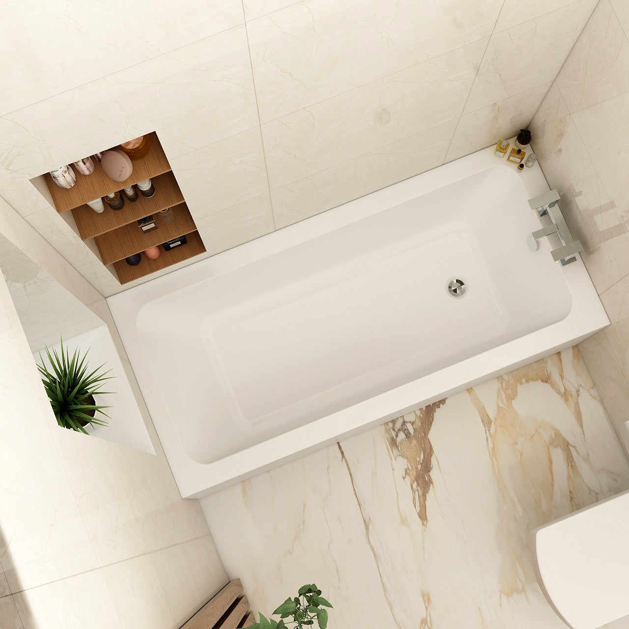 Imex Cast Reinforced Quadro 1500×700 Single Ended Bath