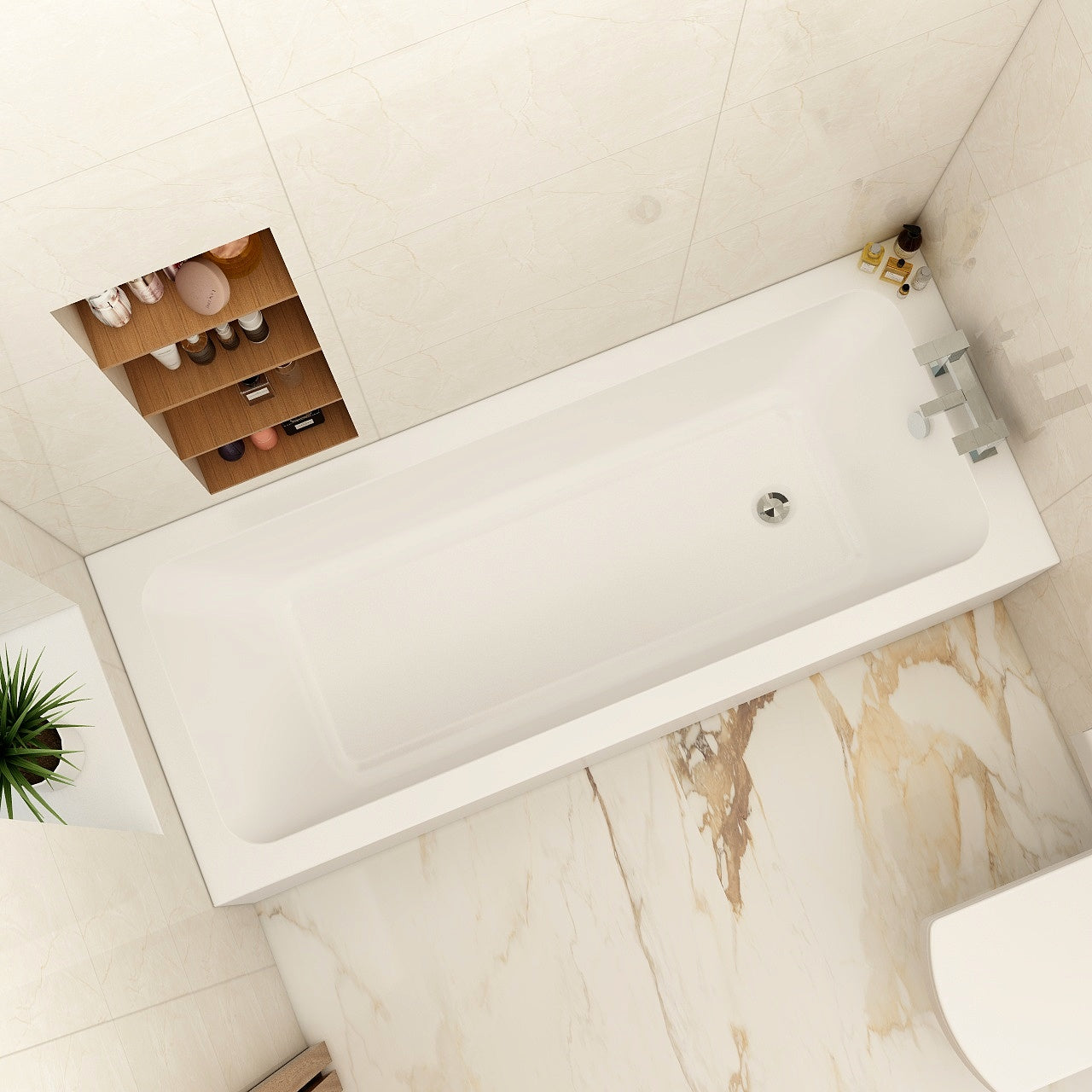 Imex Cast Reinforced Quadro 1700×700 Single Ended Bath