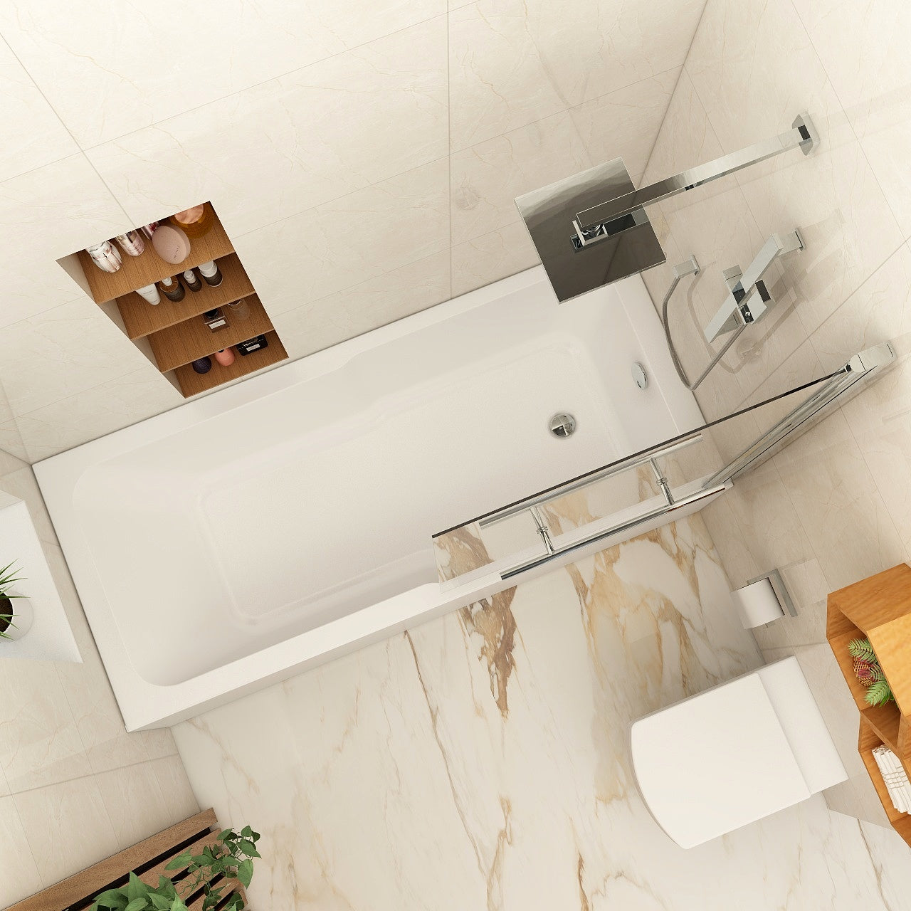 Imex Cast Quadro keyhole bath 1700×750 (inc. leg pack)