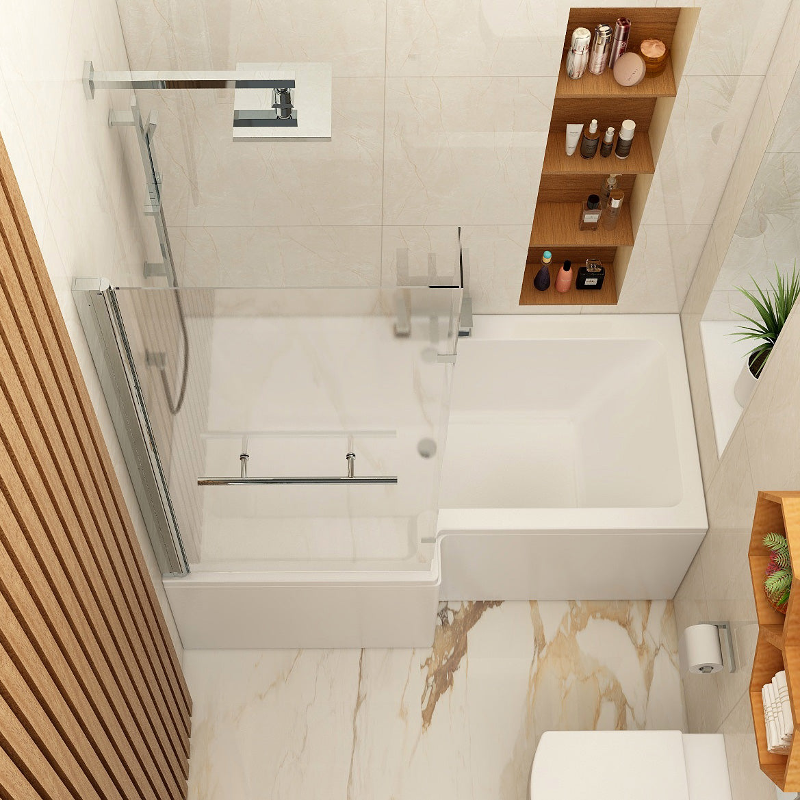 Imex Premiercast Multi layer Reinforced Quadro 1500 Left Hand Shower Bath