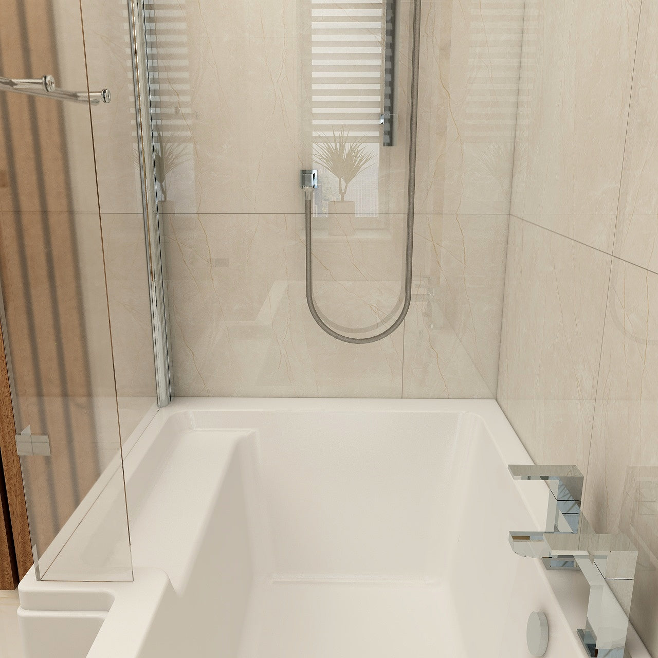 Imex Premiercast Multi layer Reinforced Quadro 1500 Left Hand Shower Bath