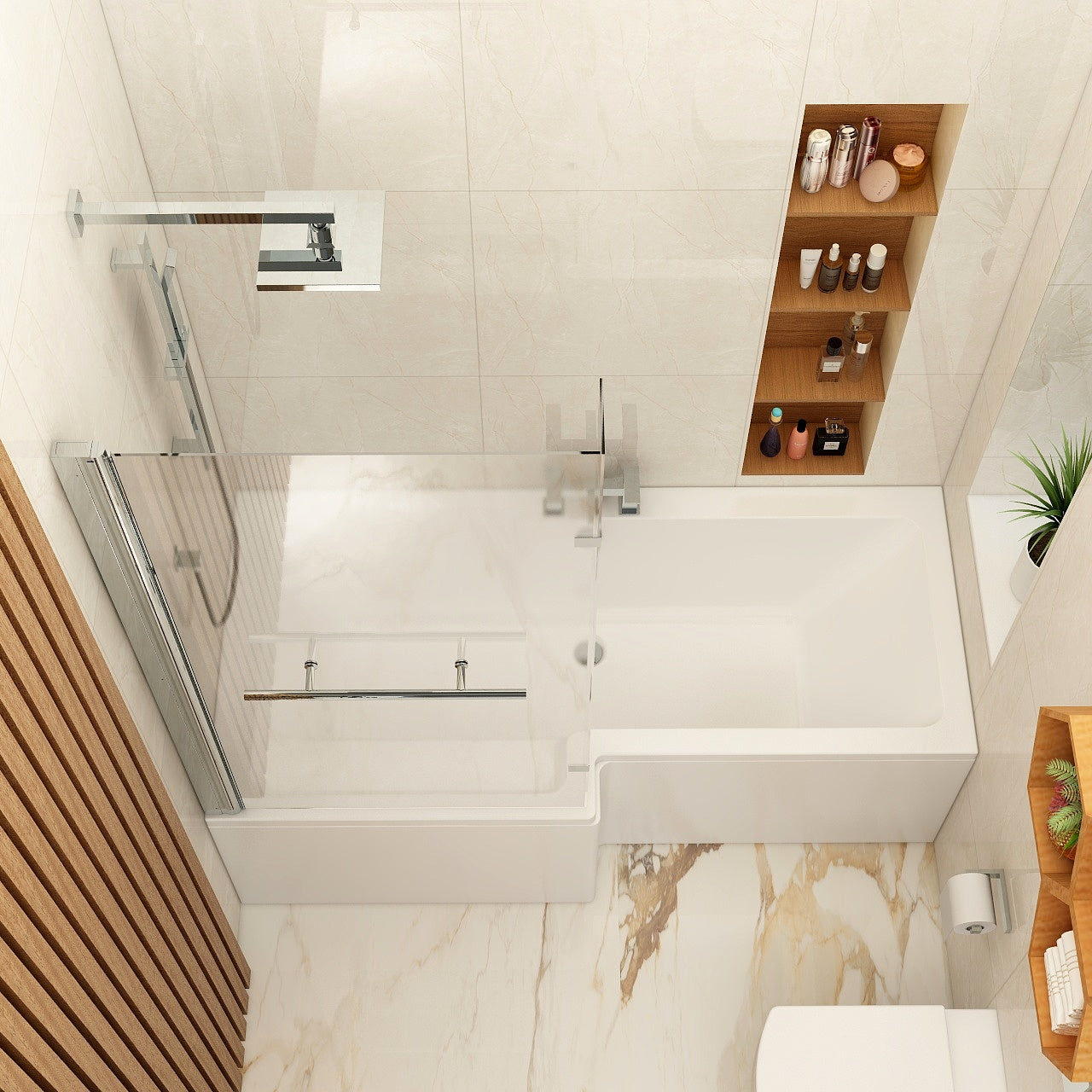 Imex Premiercast Multi layer Reinforced Quadro 1700 Left Hand Shower Bath