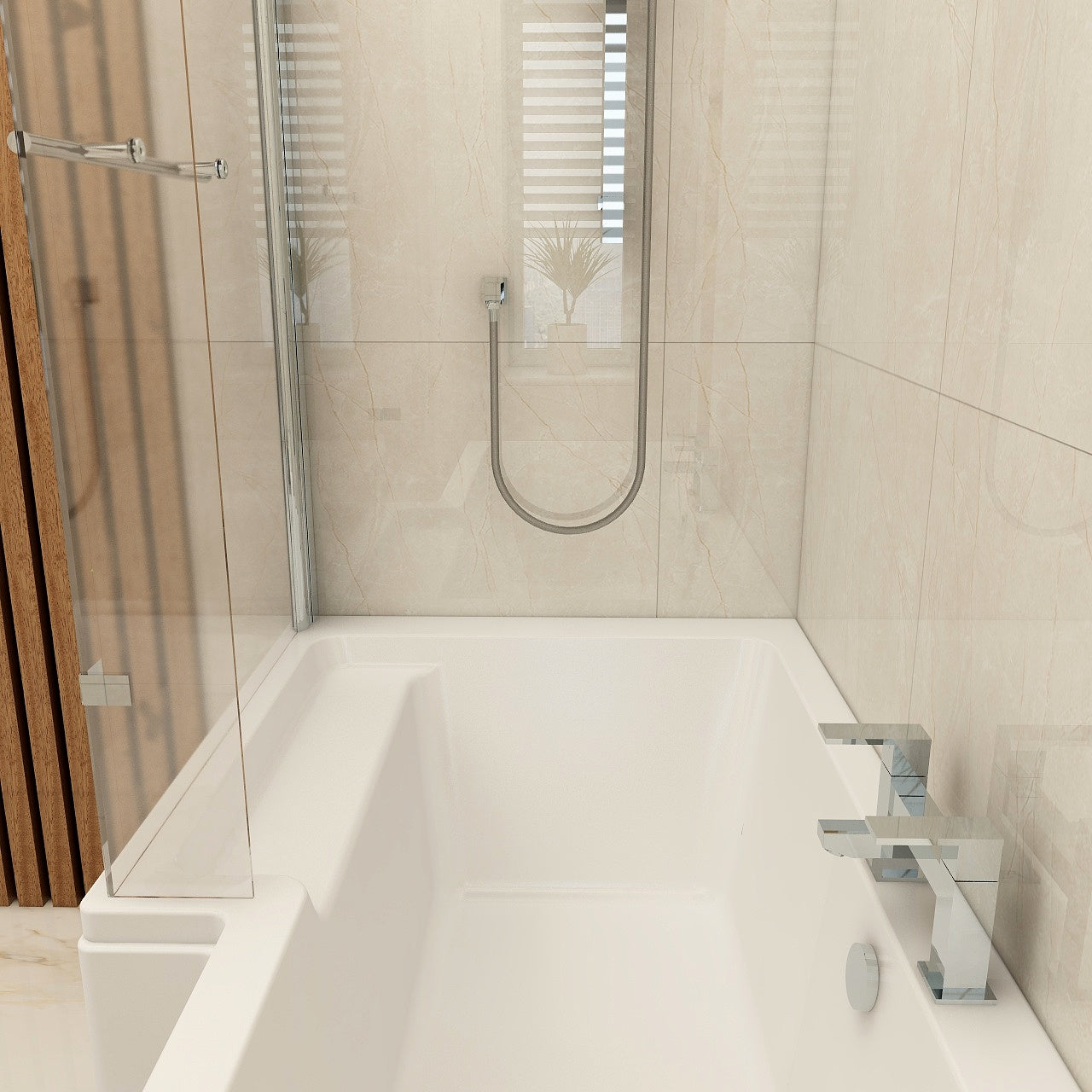Imex Premiercast Multi layer Reinforced Quadro 1700 Left Hand Shower Bath