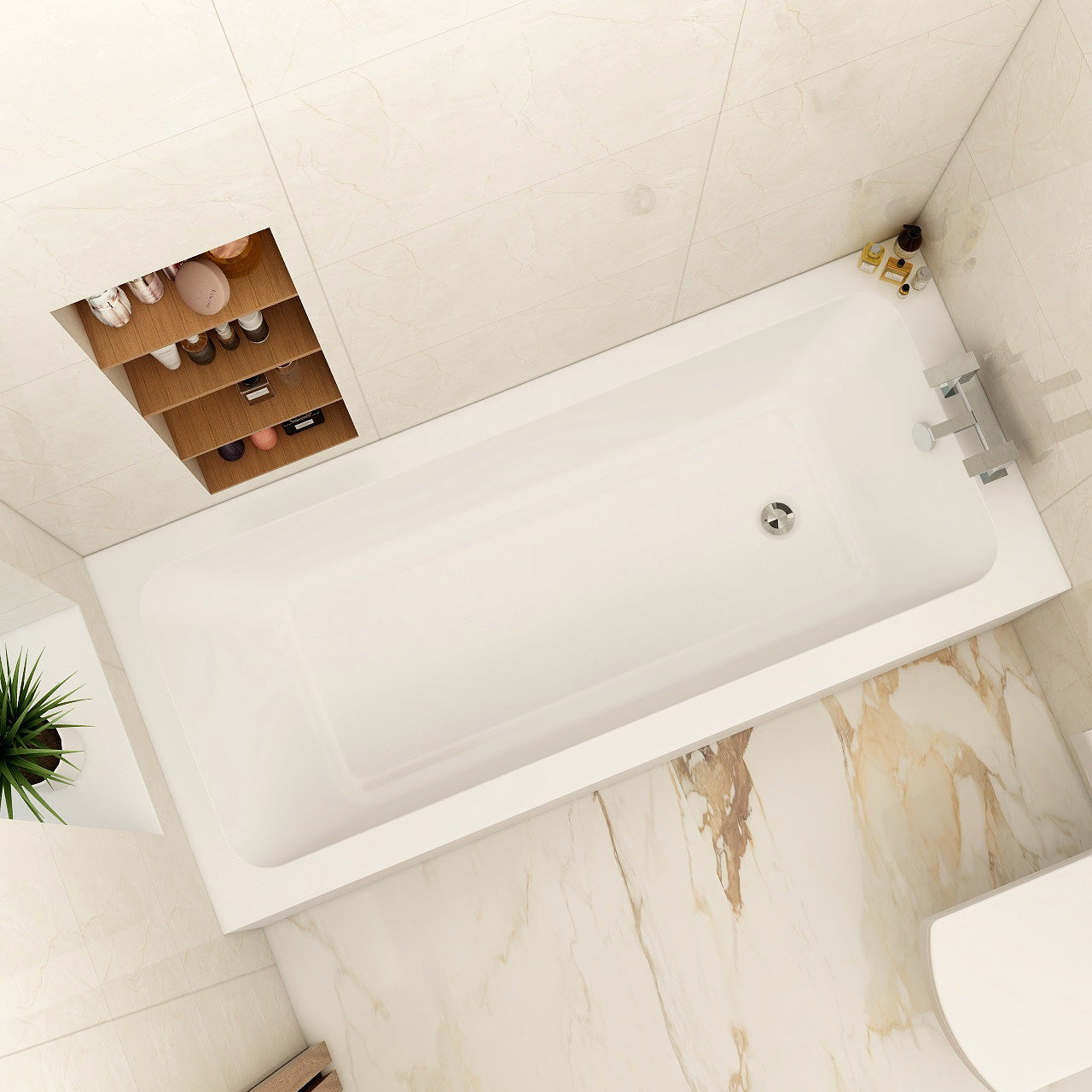 Imex Cast Reinforced Quadro 1700×750 Single Ended Bath