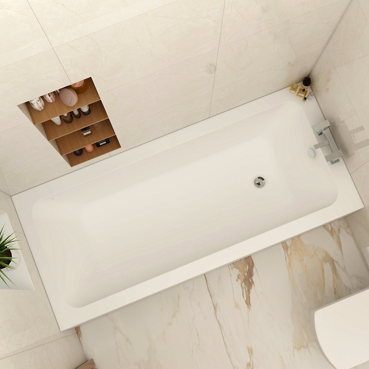 Imex Cast Reinforced Quadro 1800×800 Single Ended Bath