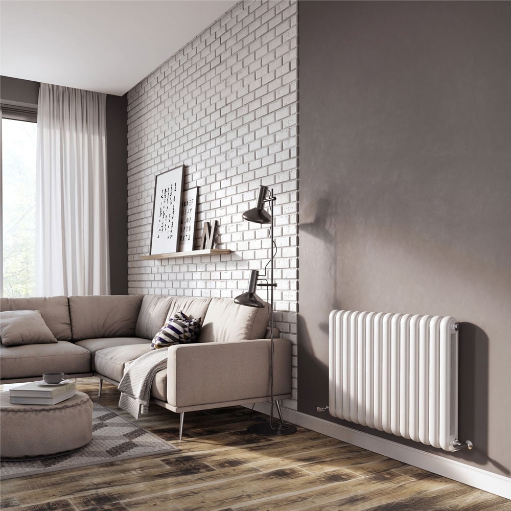 Etam White Horizontal Column Radiator 600x860mm