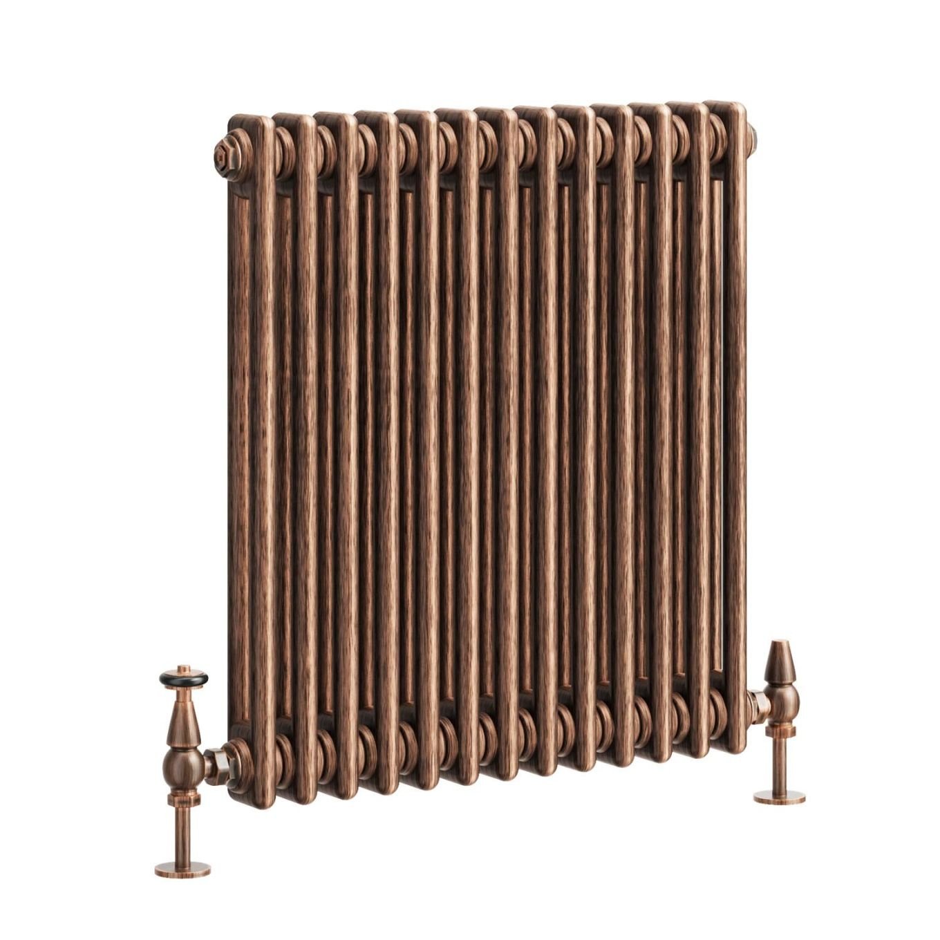 Clement Antique Copper Double Horizontal Column Radiator 600x605mm