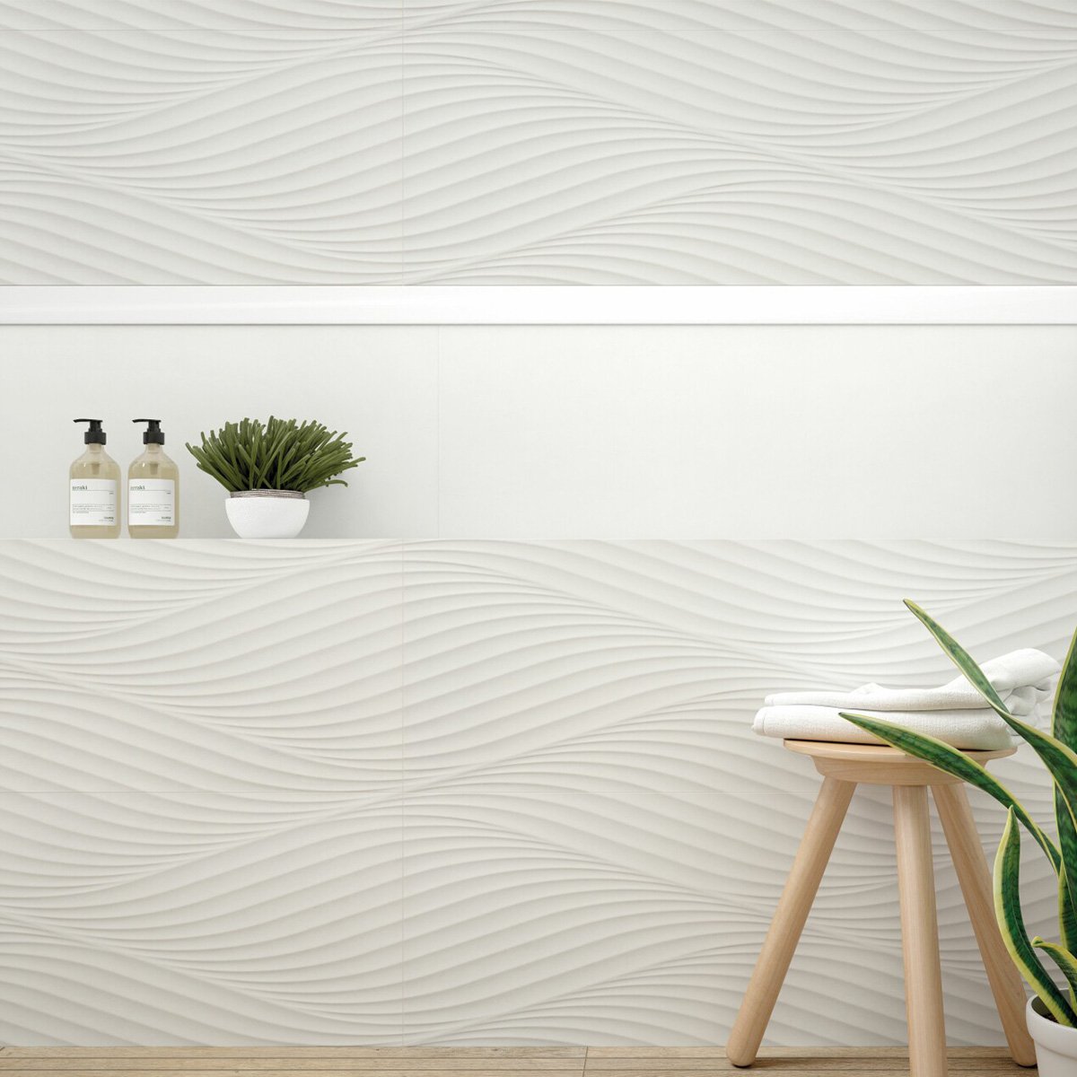 Earth White Matt Decor Ceramic Tile 320x900mm