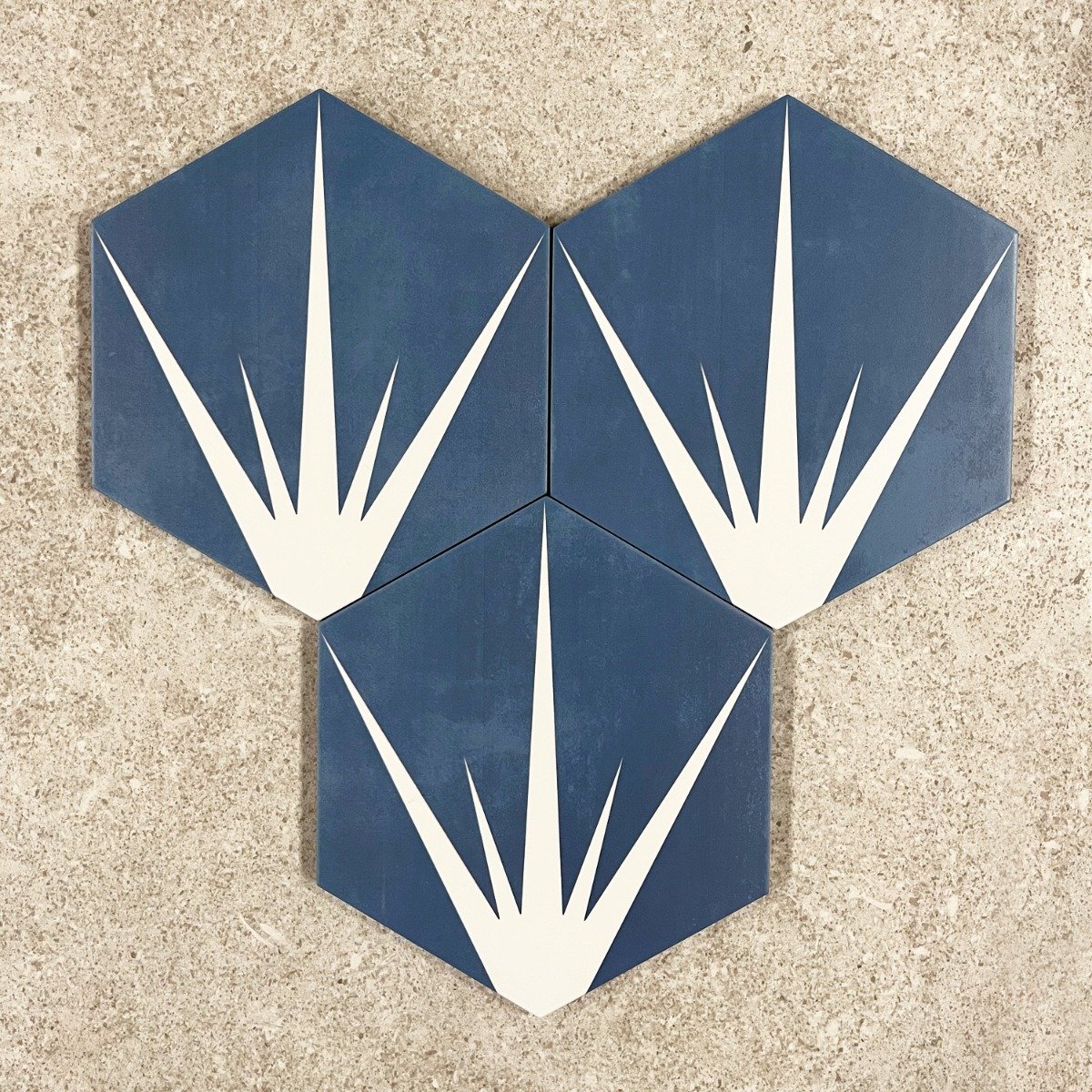 Lotus Hex Matt Blue Hexagon Porcelain Tile 198x228mm