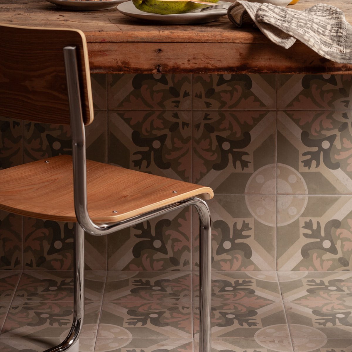 Rome Sage Matt Porcelain Patterned Tile 223x223mm